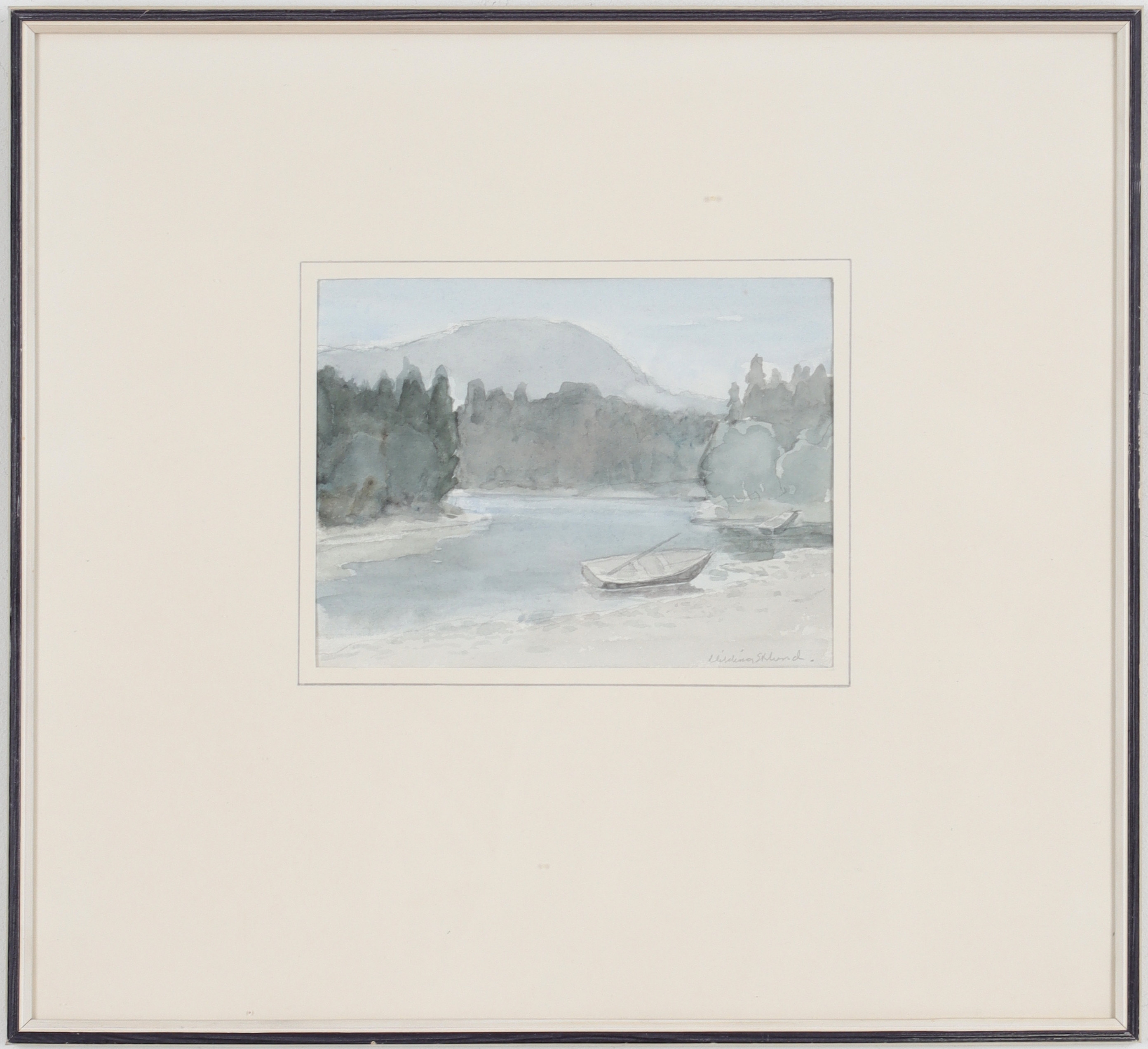 HILDING EKLUND. Uppdragen eka, akvarell, signerad.