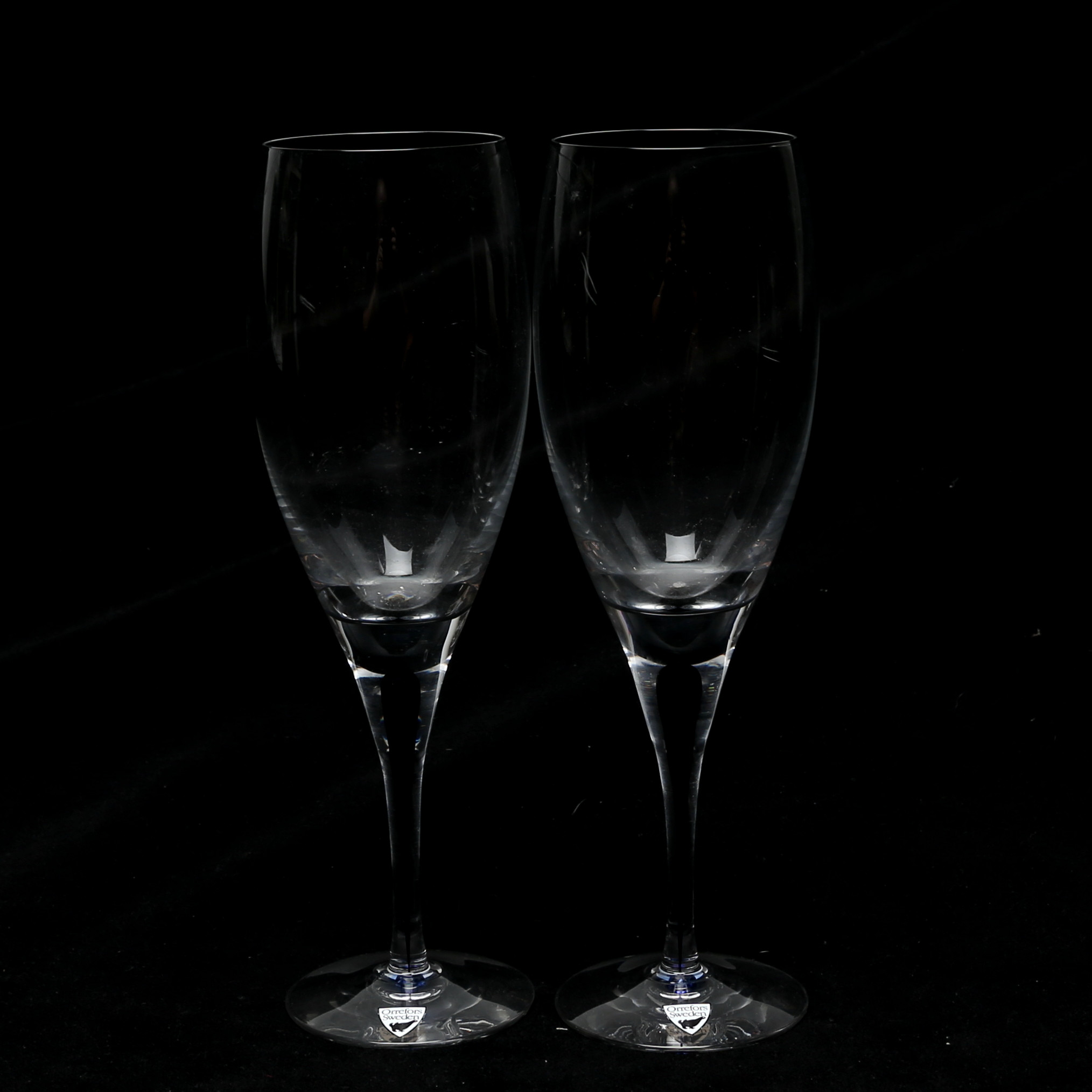 ERIKA LAGERBIELKE. FESTGLAS, 2 st, vin/öl/champagne, Orrefors "Intermezzo".