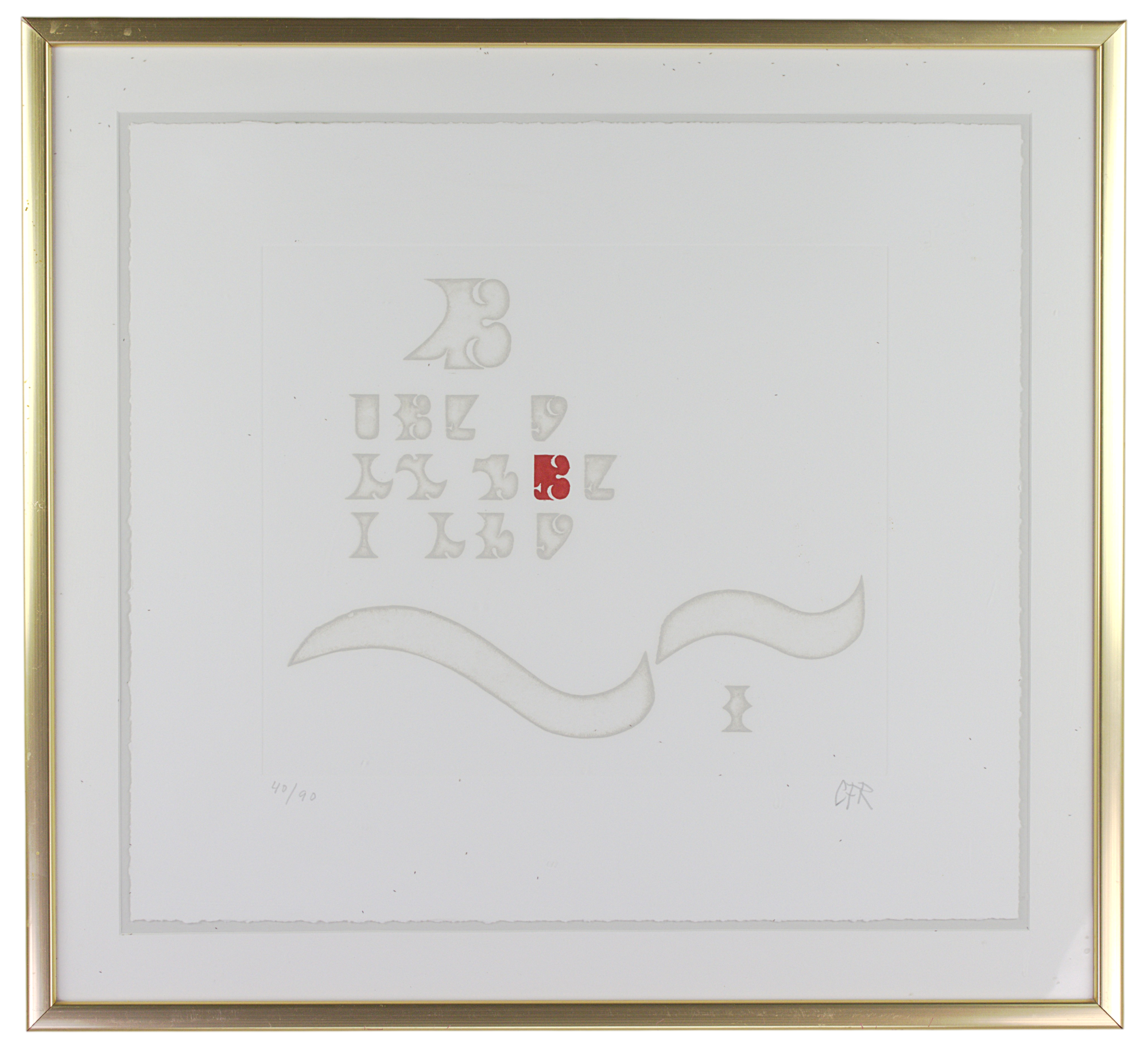 CARL FREDRIK REUTERSWÄRD. Litografi, 40/90, komposition, monogramsignerad.