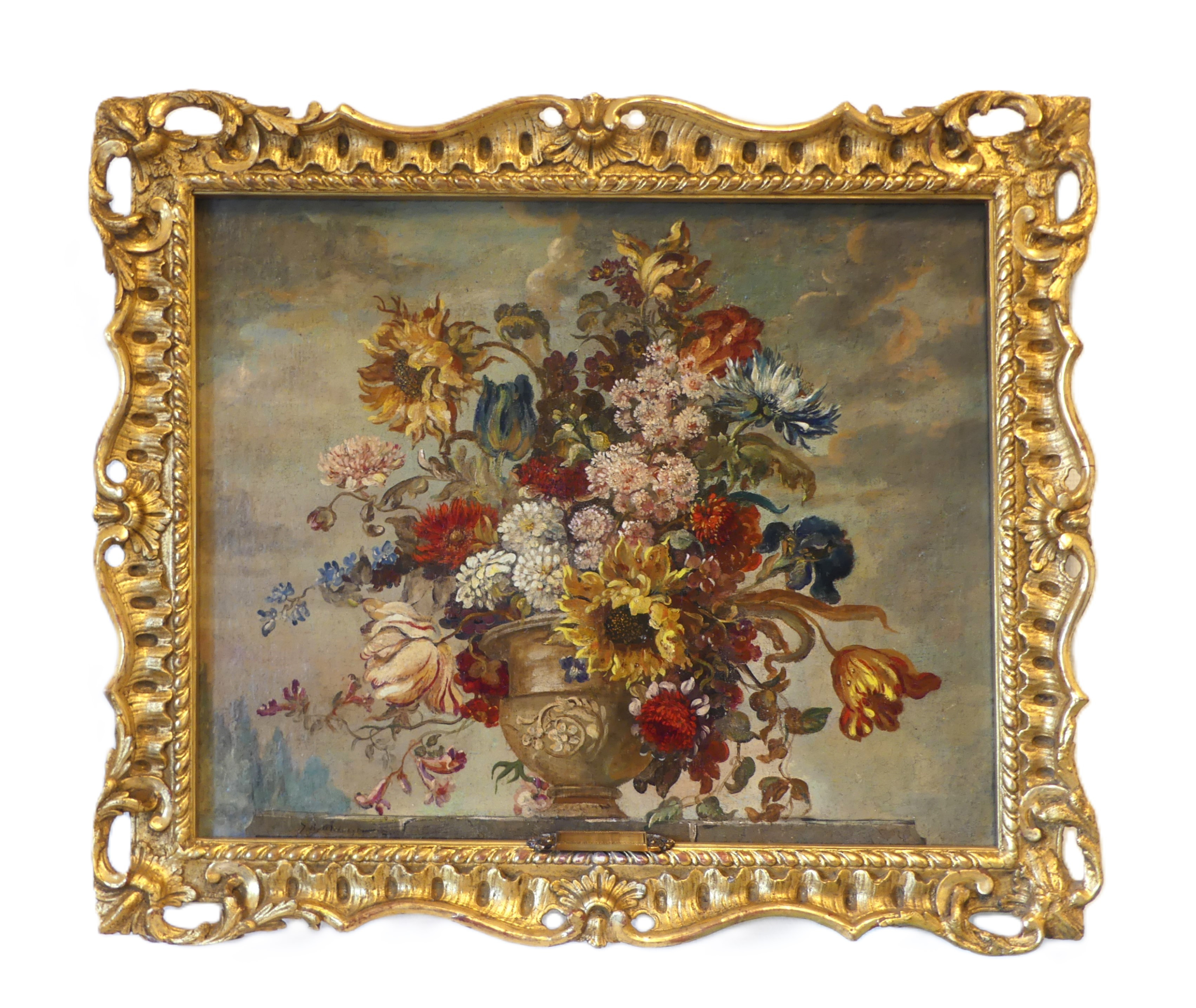 JEAN BAPTISTE MONNOYER. blomsterstilleben, 1600-tal, signerad.