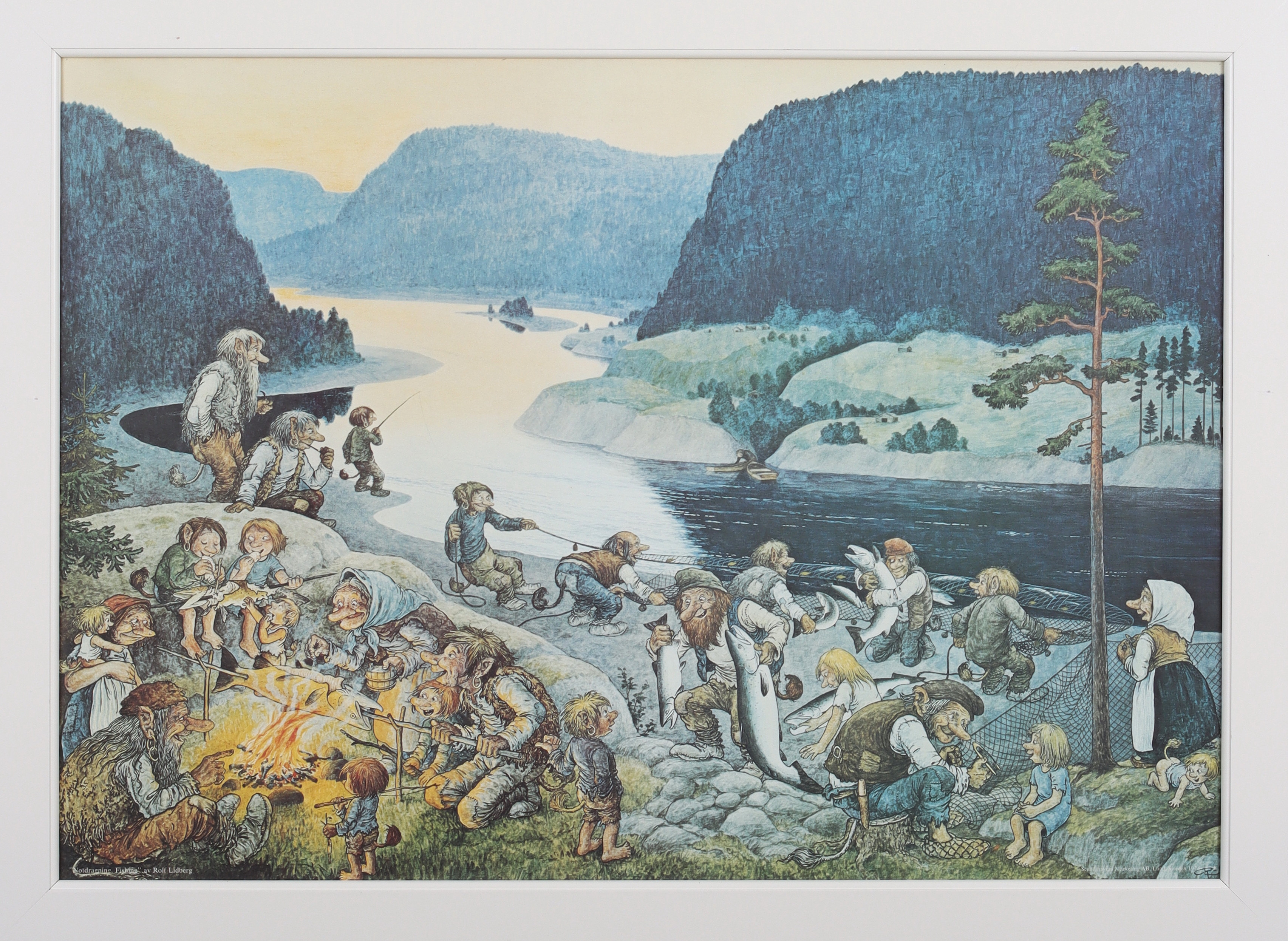 ROLF LIDBERG. "Notdragning", tryck, signerad i tryck.