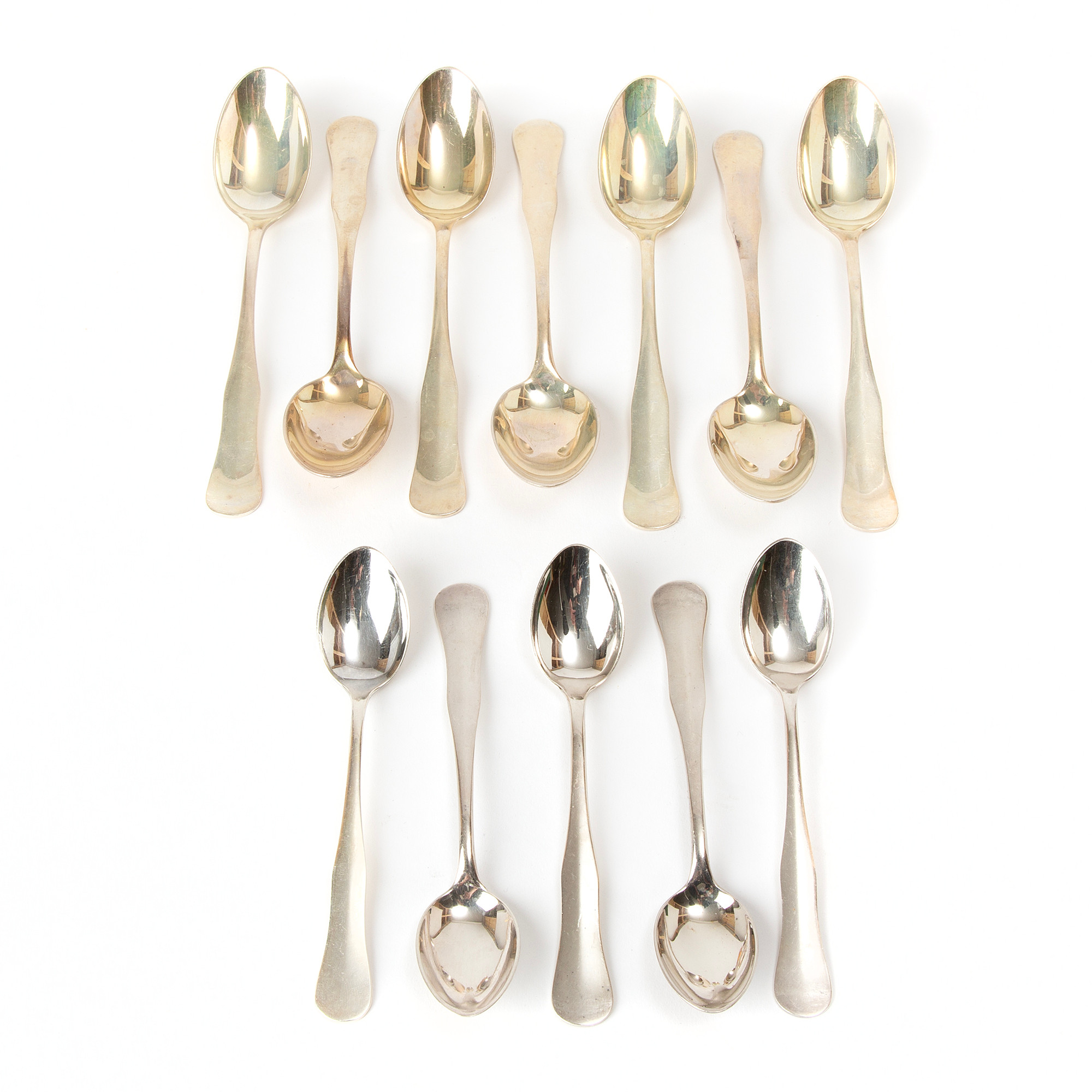 SKEDAR, silver, 12 st, utländska stämplar.