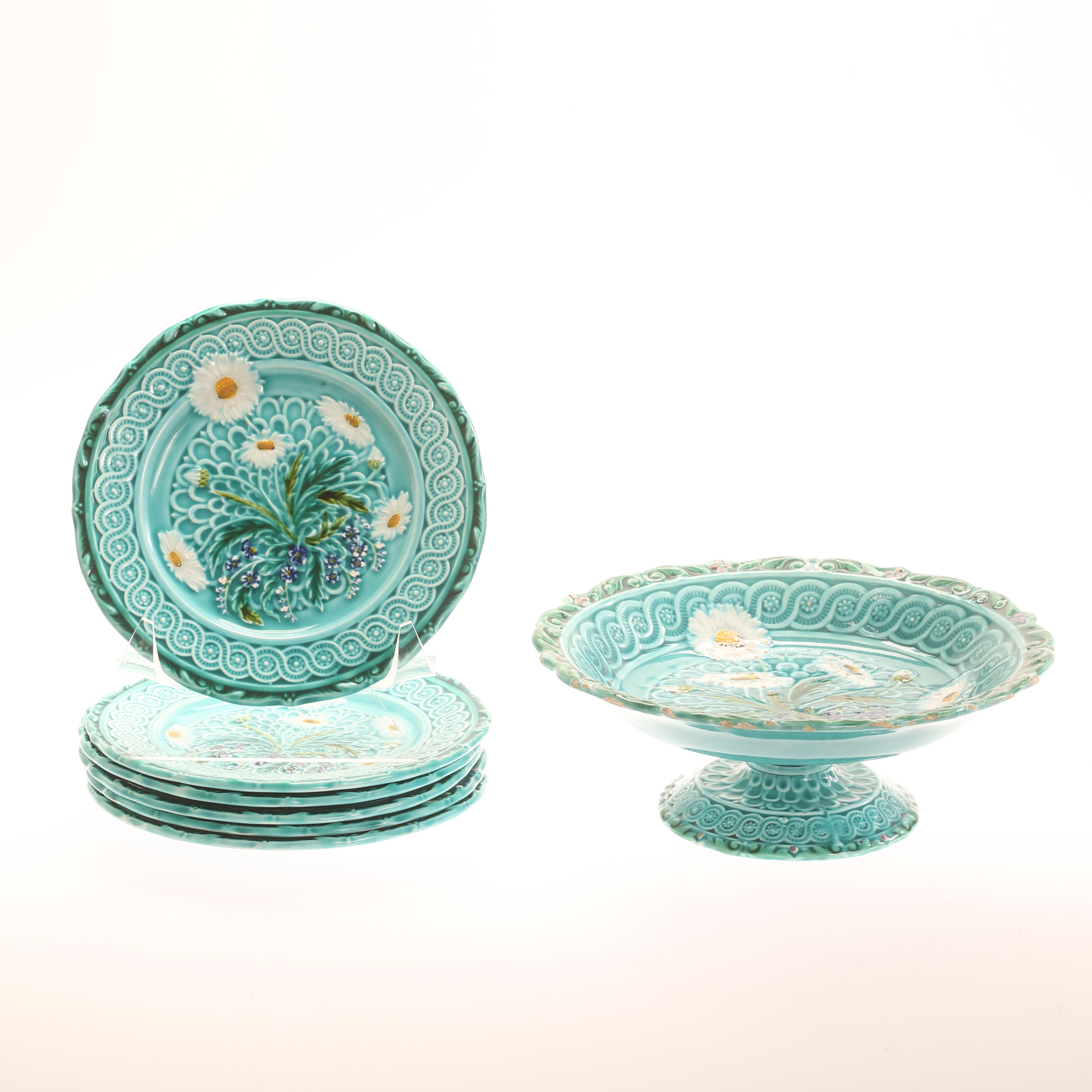 SERVIS, 7 delar, majolika Villeroy & Boch, Tyskland, tidigt 1900-tal.