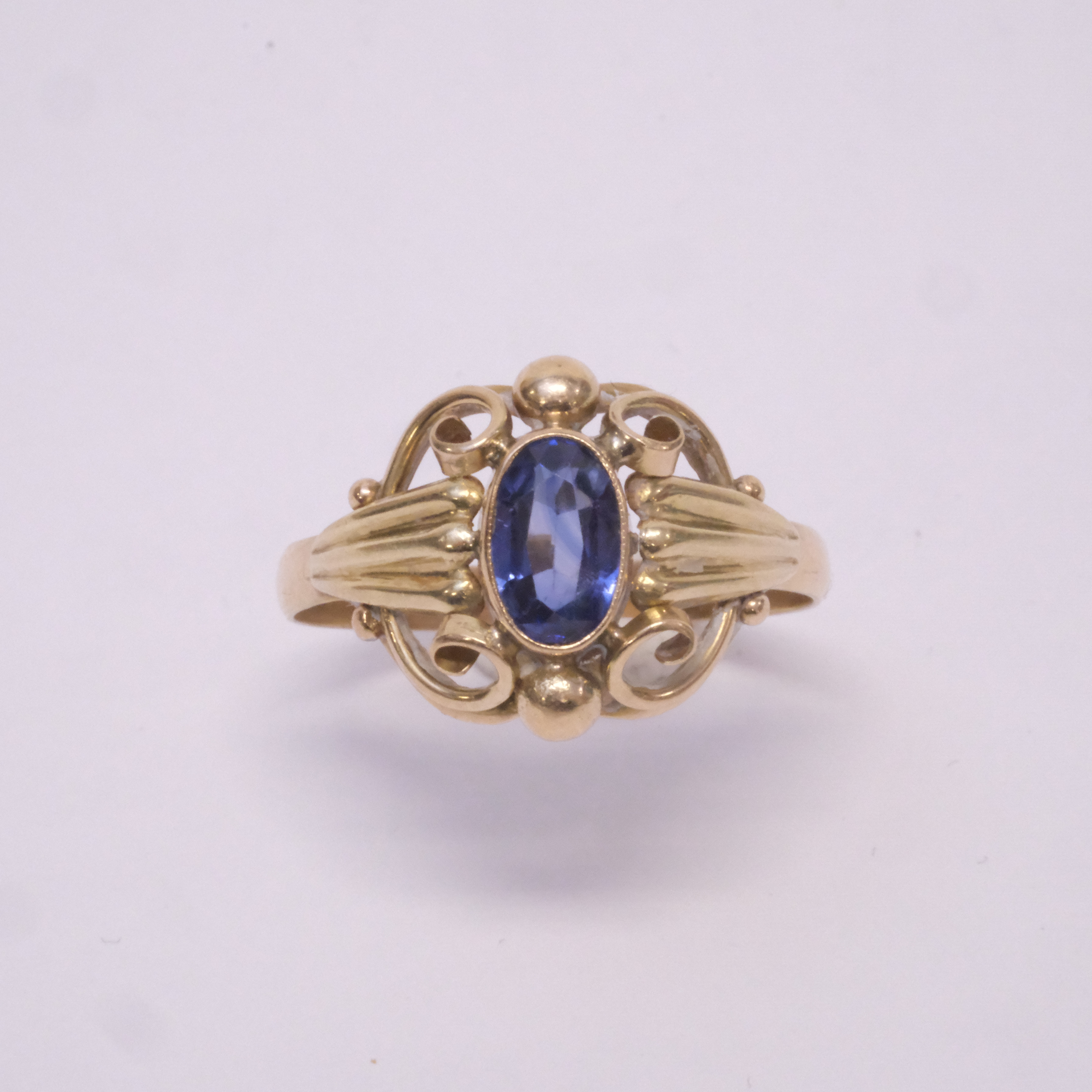 RING MED SAFIR, 14K GULD.