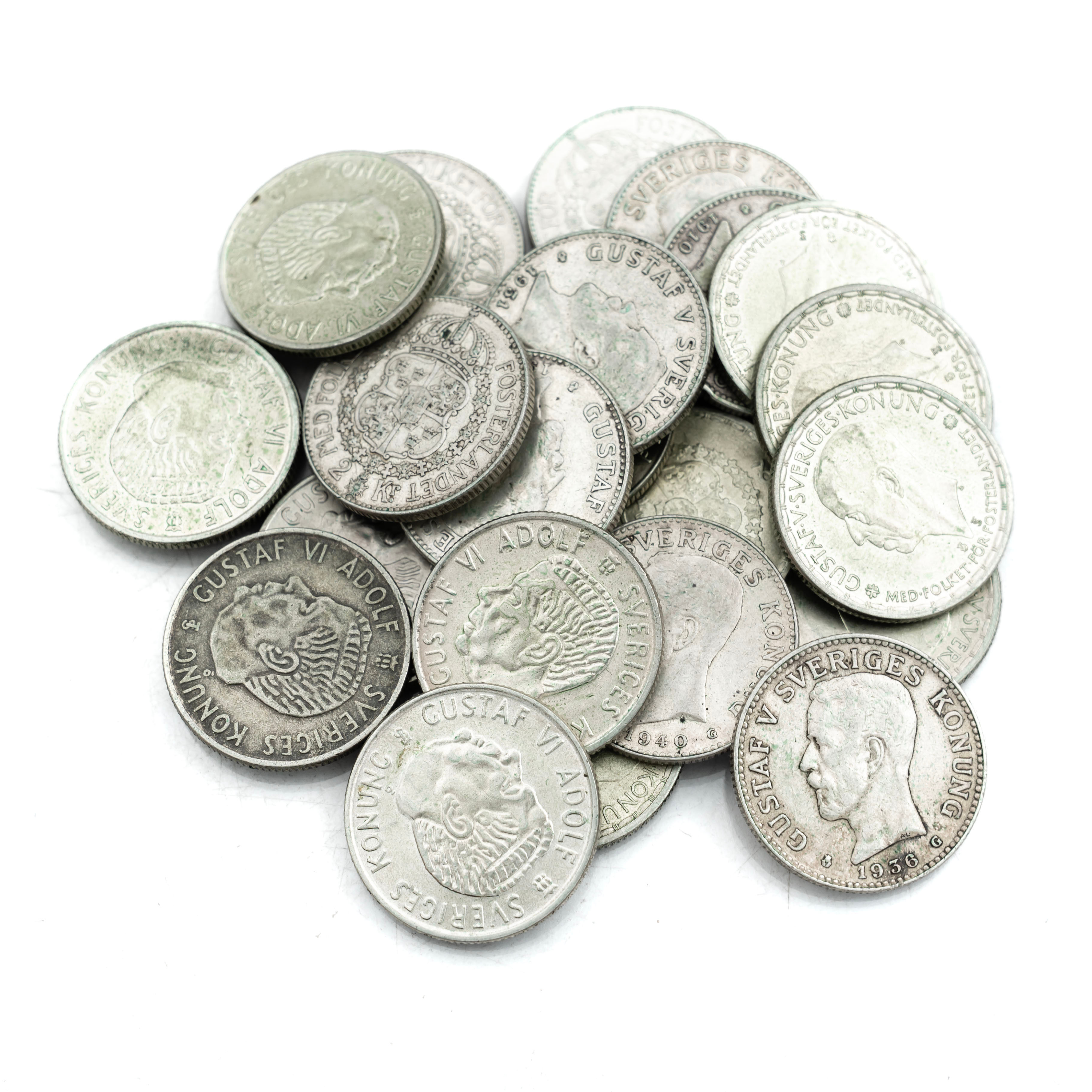 TVÅKRONOR. Silver, 1942- 1966 (24st).