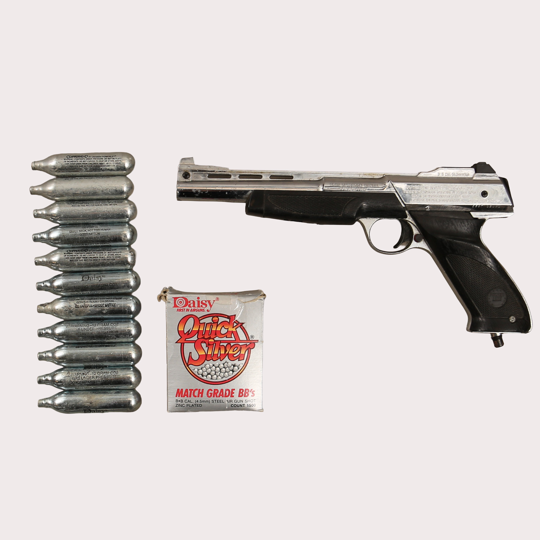 KOLSYREPISTOL , Daisy Powerline Modell 1270, kulor samt 11 patroner.