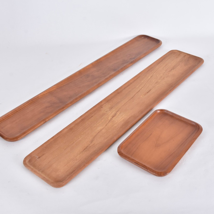 TEAKBRICKOR, 3-stycken, teak, bla Karl Holmberg, Götene.