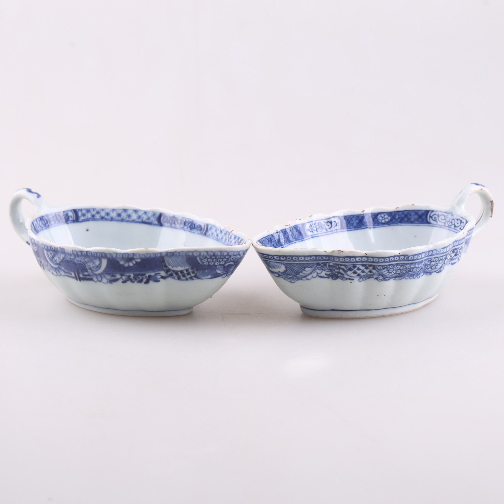 SÅSSNIPOR, 2 st, porslin, Kina, Qianlong (1736-1795).