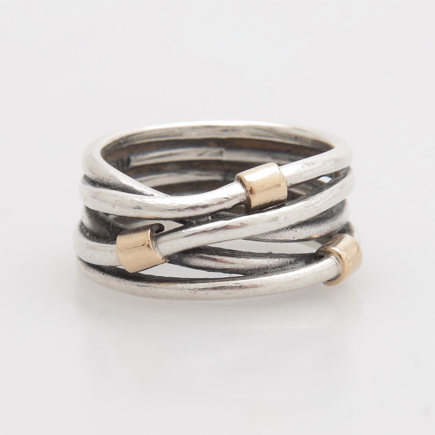 RING, silver/guld 14K, Pandora, totalvikt 7,47 gram.