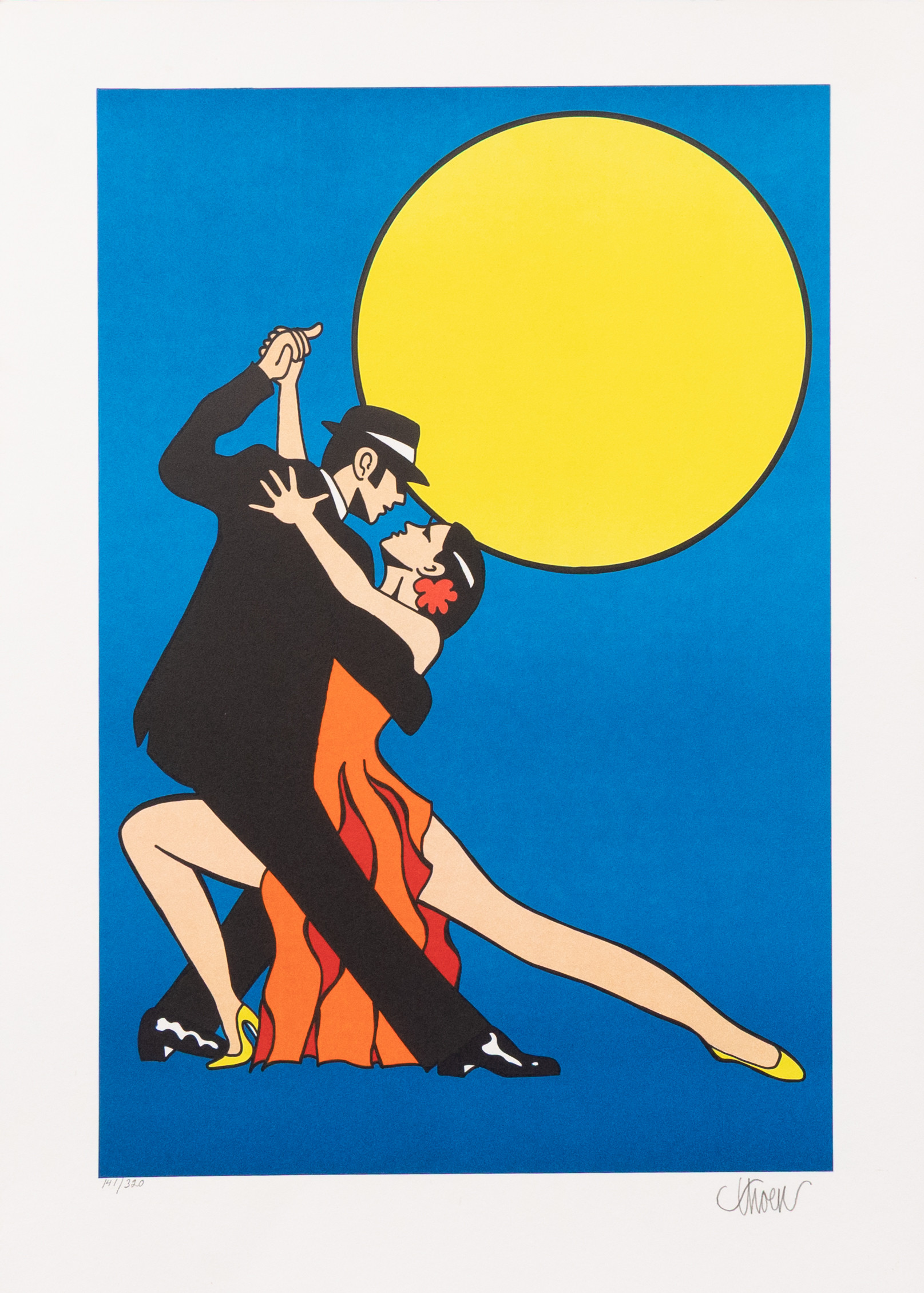 PETER THOEN (NORGE, FÖDD 1943). "Tango for two", litografi nr 141/320, signerad.