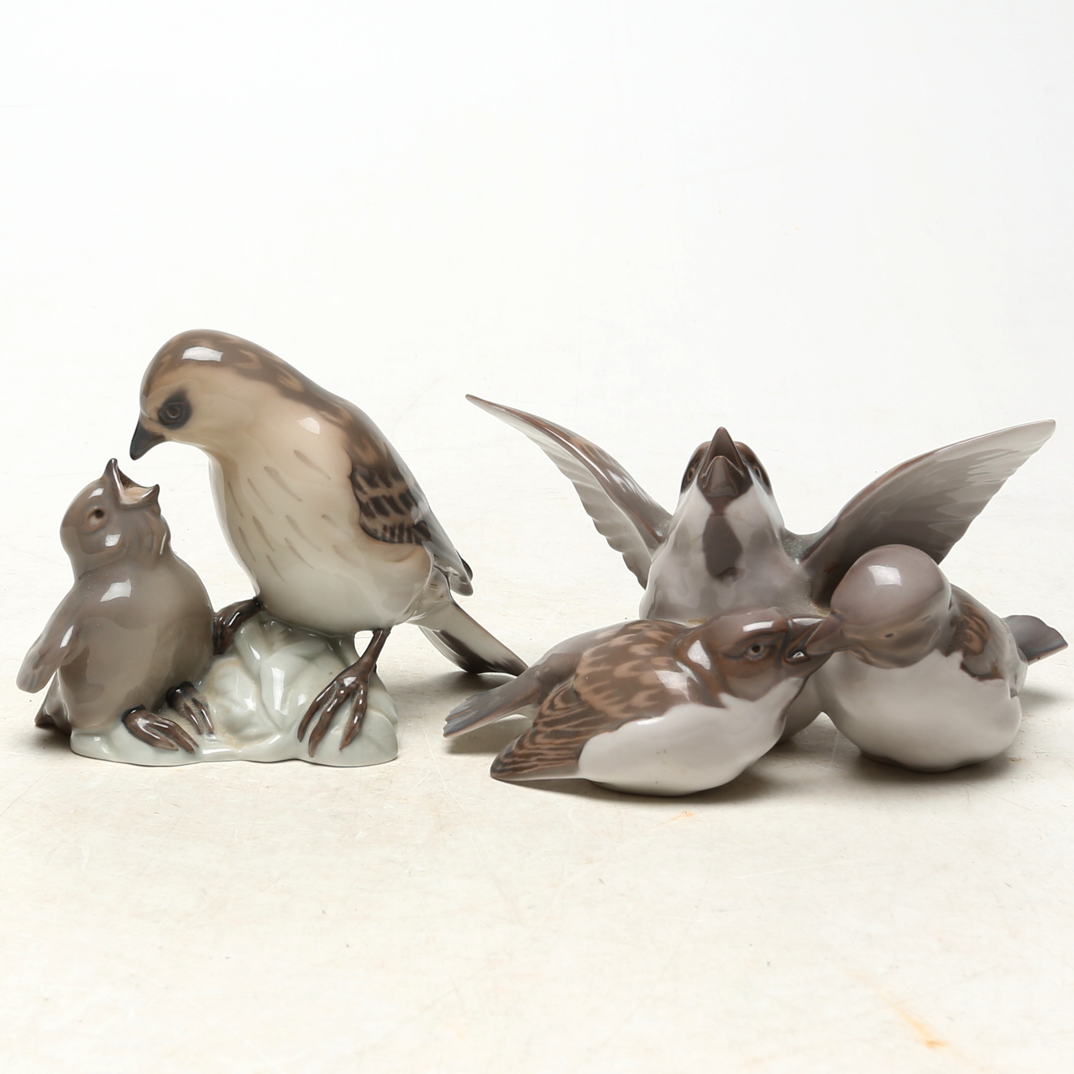 FÅGELFIGURINER, 2 st, porslin, Bing och Gröndahl.
