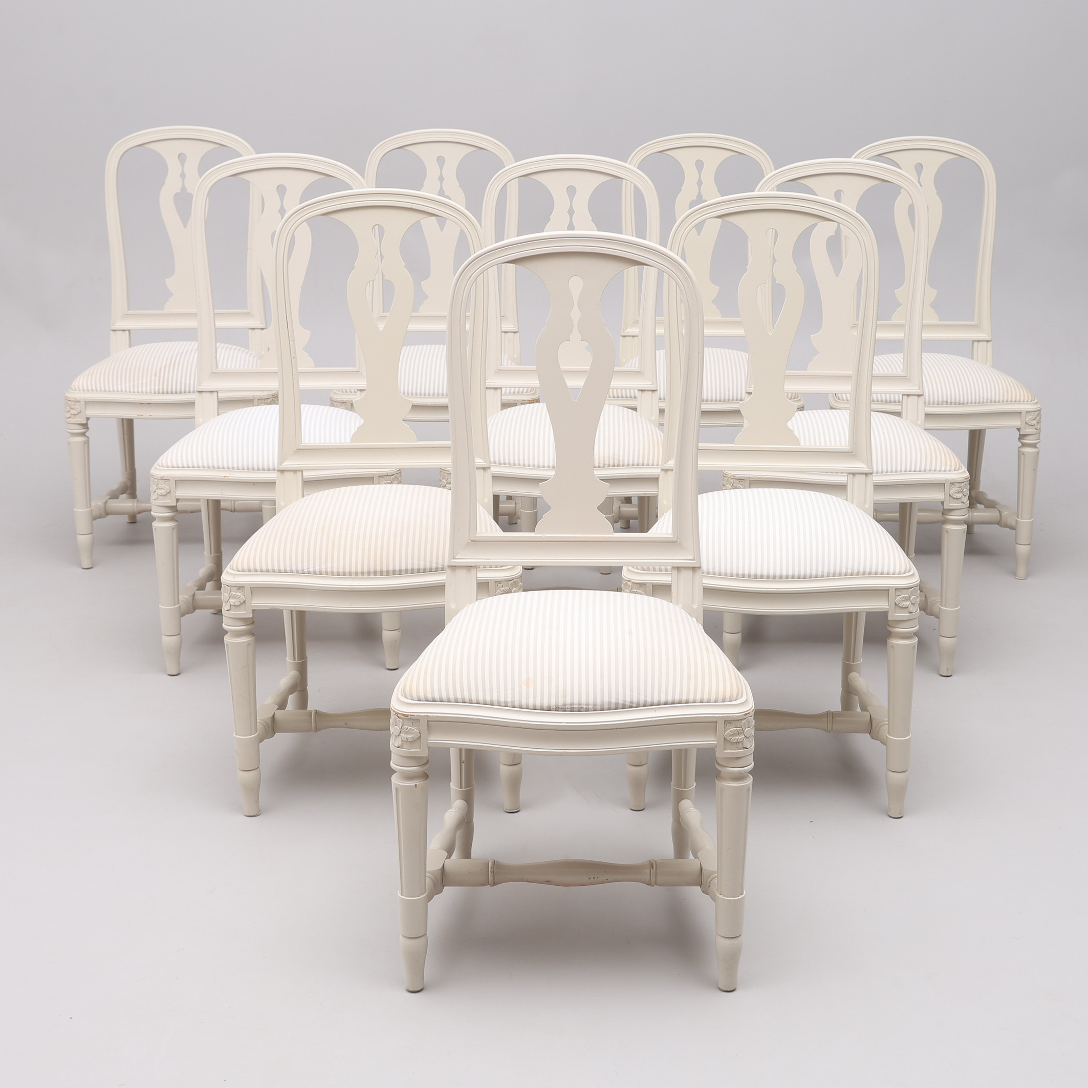 STOLAR, 10 ST, "HALLUNDA", IKEAS 1700-TALS SERIE, gustaviansk stil, 1993.