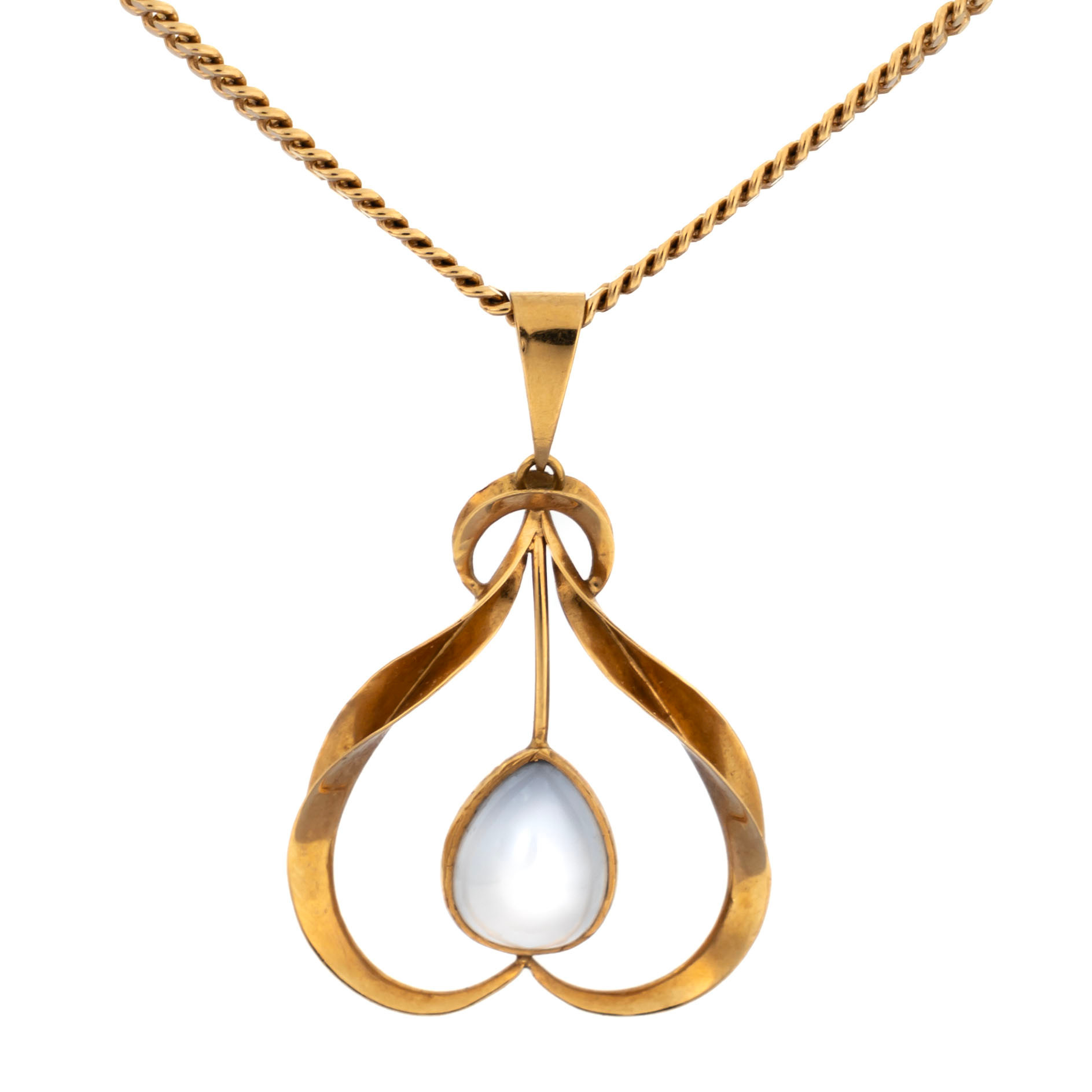 HALSBAND MED HÄNGE, 18K Guld, 1900-tal.
