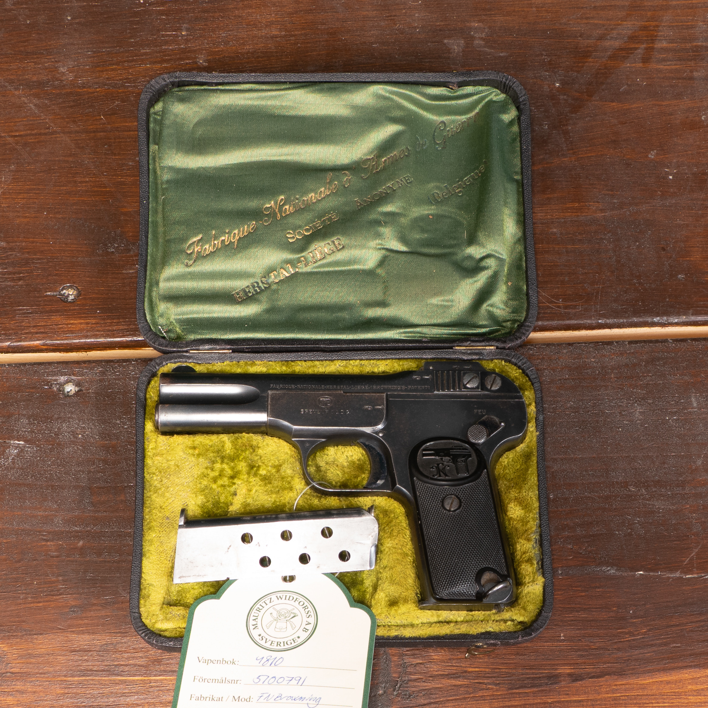 FN Browning kal. 7,65 Tillv.nr. 59806.