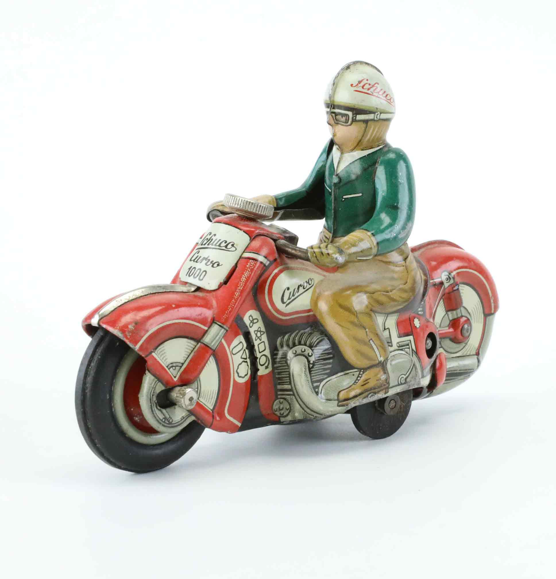 SCHUCO, motorcykel, Curvo 1000, urverksdriven, litograferad plåt, Tyskland.