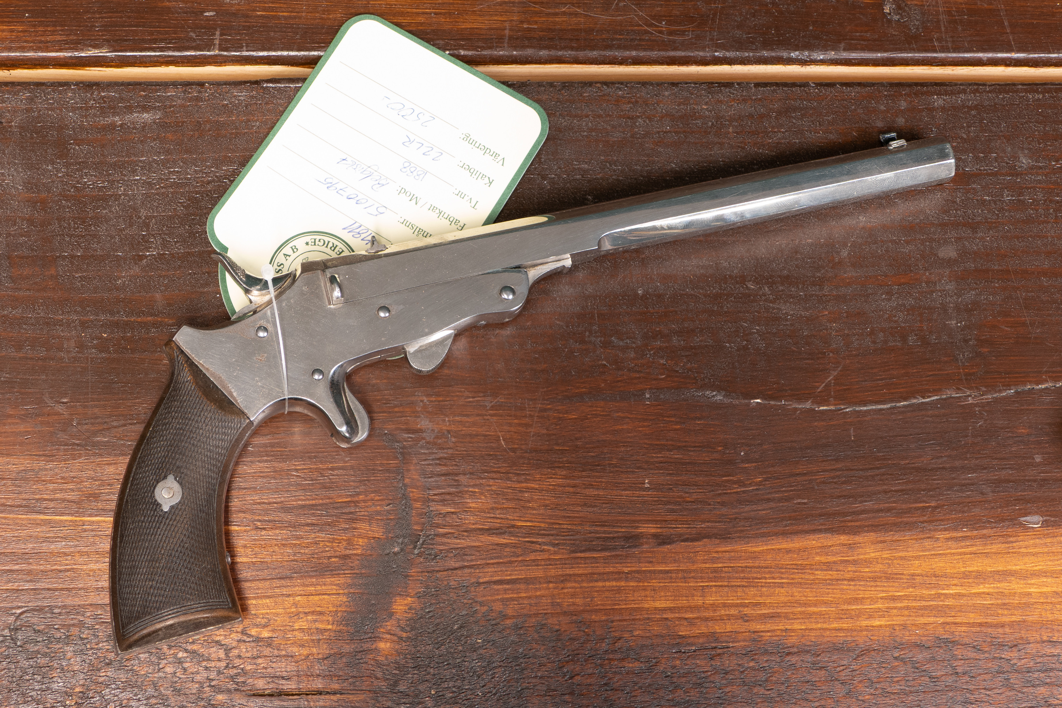 Belgisk Pistol kal. 22LR Tillv.nr. 1888.