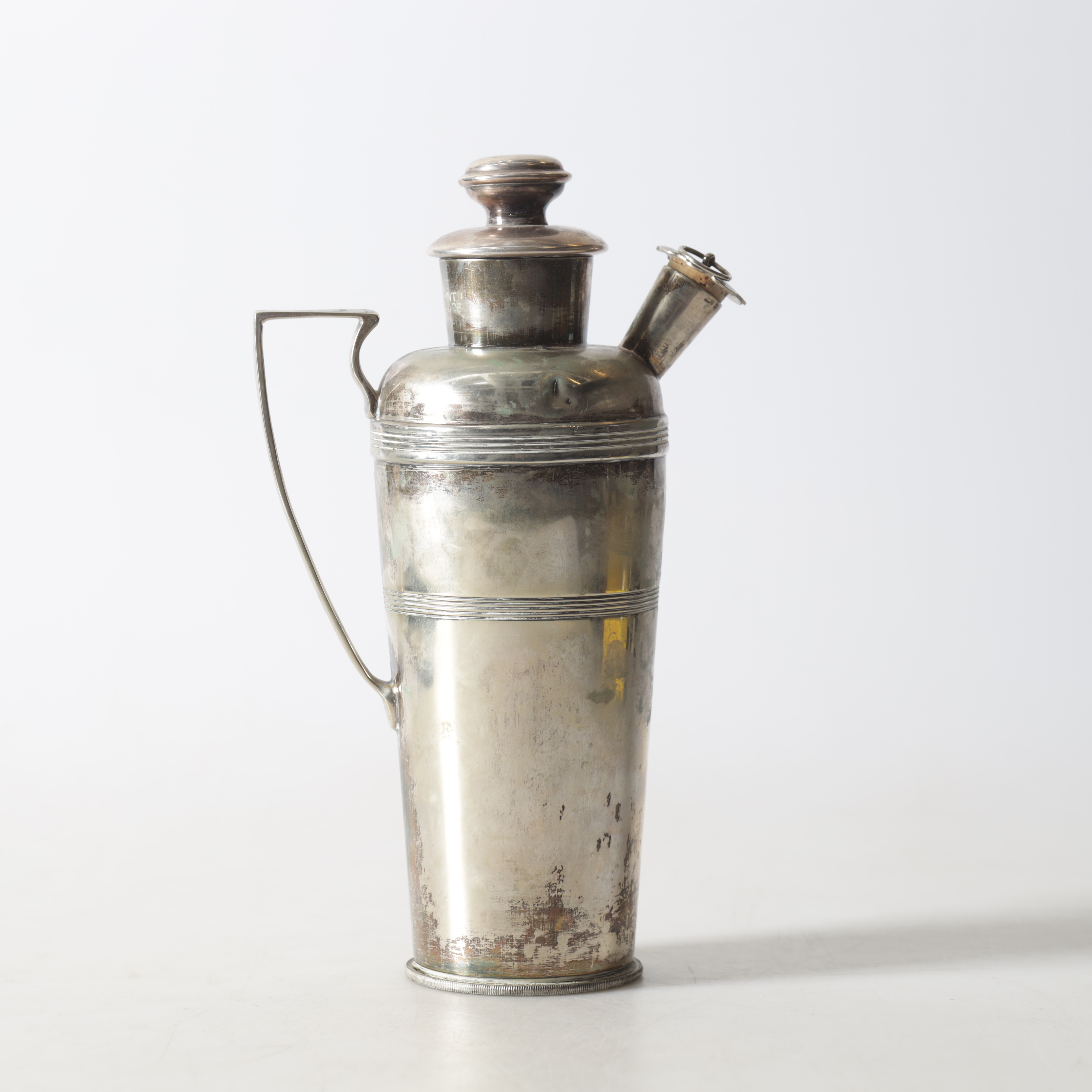 COCKTAIL-/MARTINISHAKER, nysilver, Igene, Art Déco, 1920-/30-tal.