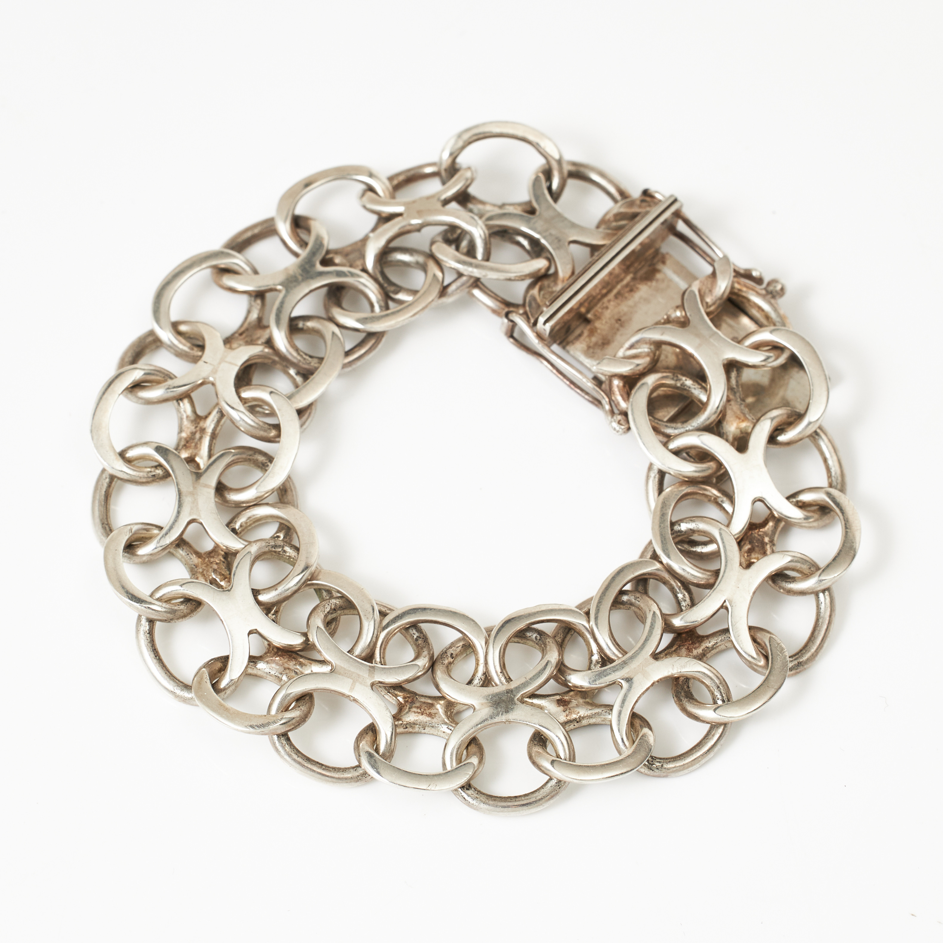 ARMBAND, silver, x-länk, Jo-Ans Guld Johansson & Andersson, Köping 1971.