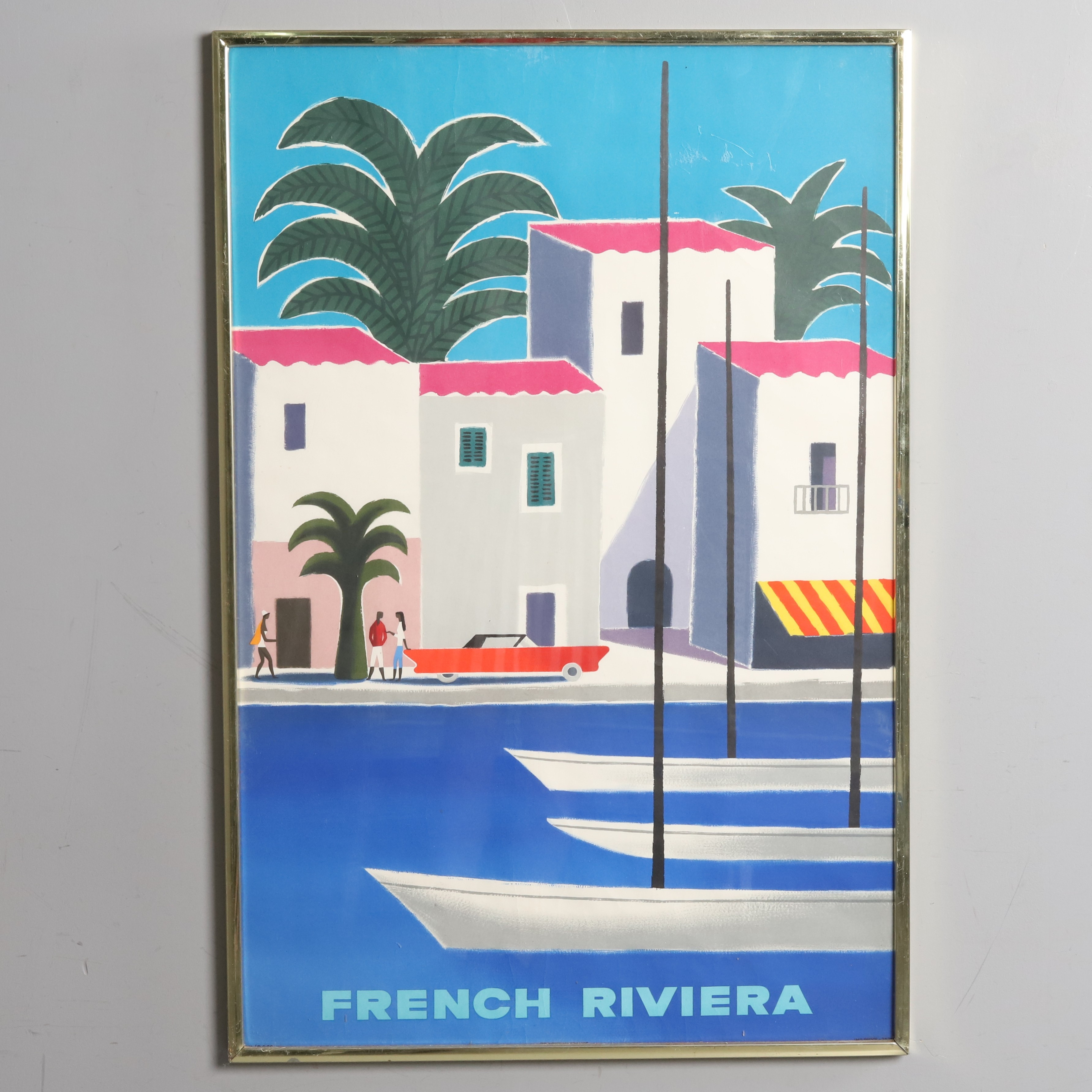 GUY GEORGETTE, inramad affisch, "French Riviera", 1900-talets andra halva.