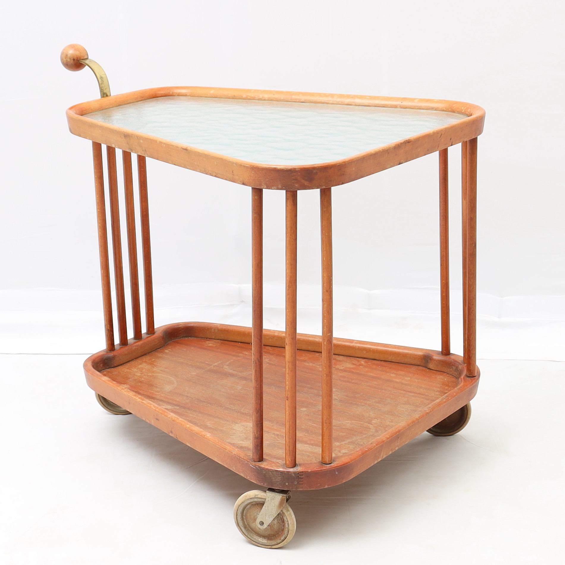 SERVERINGSVAGN, Swedish modern, AB svenska Nybro fabriken, mahogny med skiva av råglas.