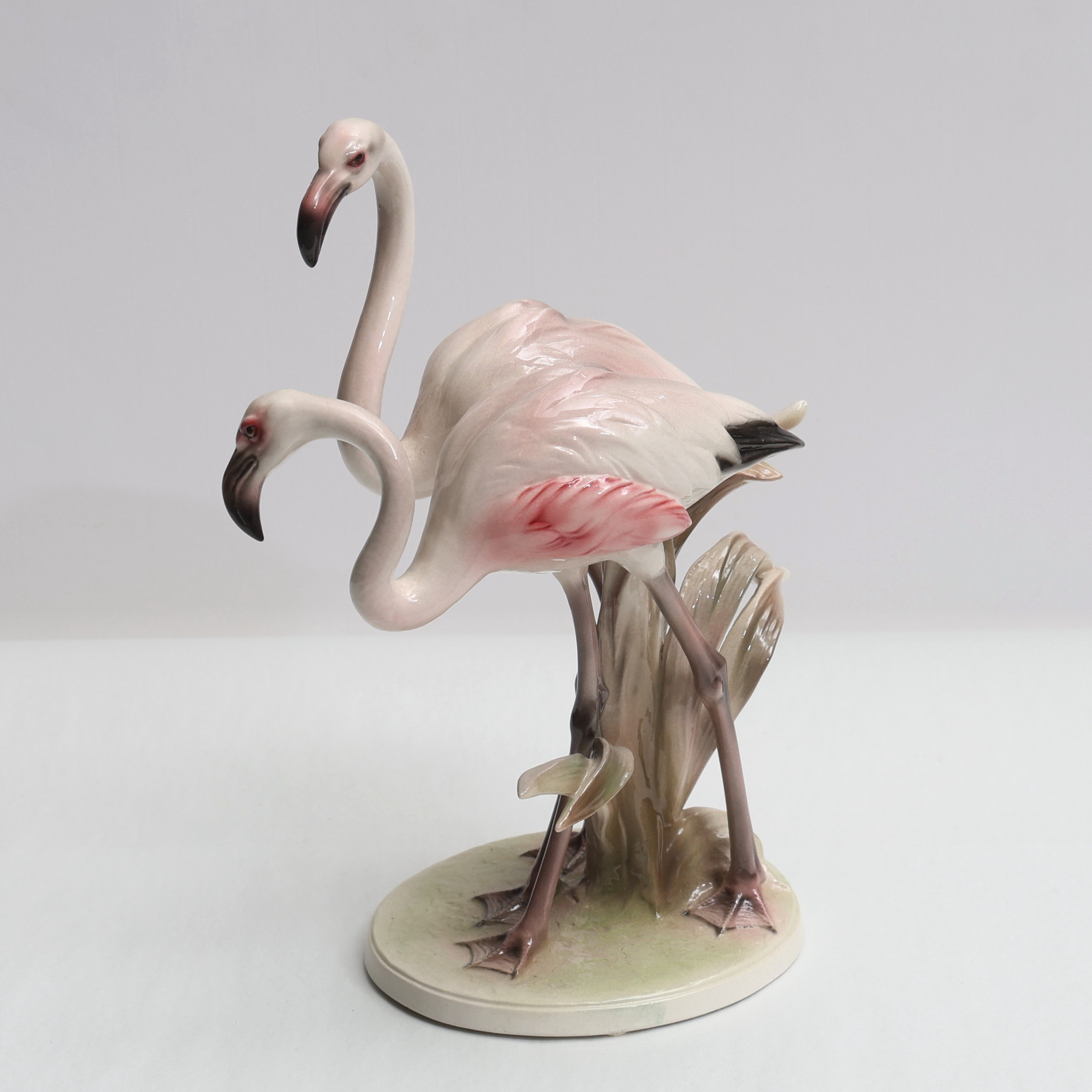 FIGURIN, porslin, flamingos, Rudolf Chocholka, Keramos, Wien, Österrike.