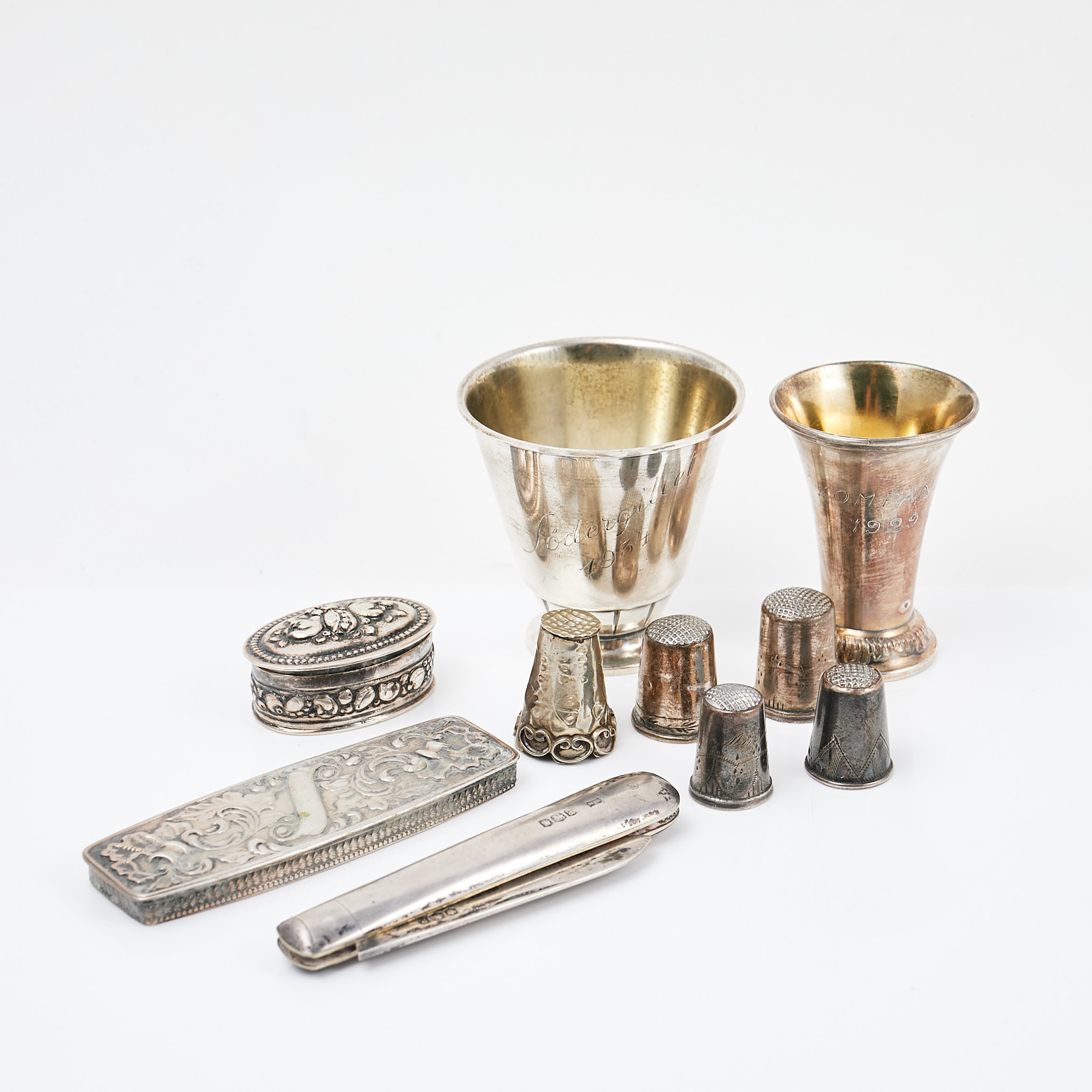 PARTI SILVER, 10 dlr, silver, blandad tillverkning, England, Tyskland, Sverige, 1900-tal.