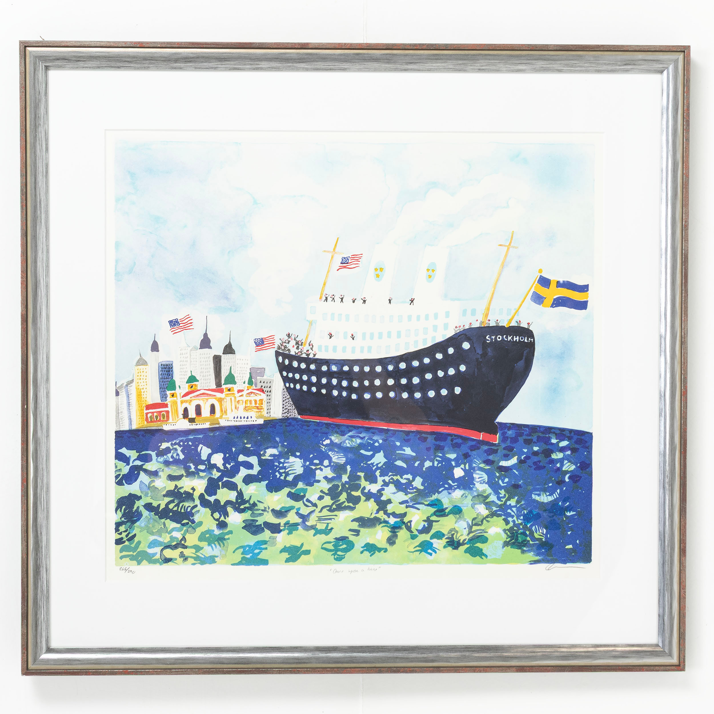 ANDERS HULTMAN. Färglitografi, "Once upon a time", signerad & numrerad 266/290.