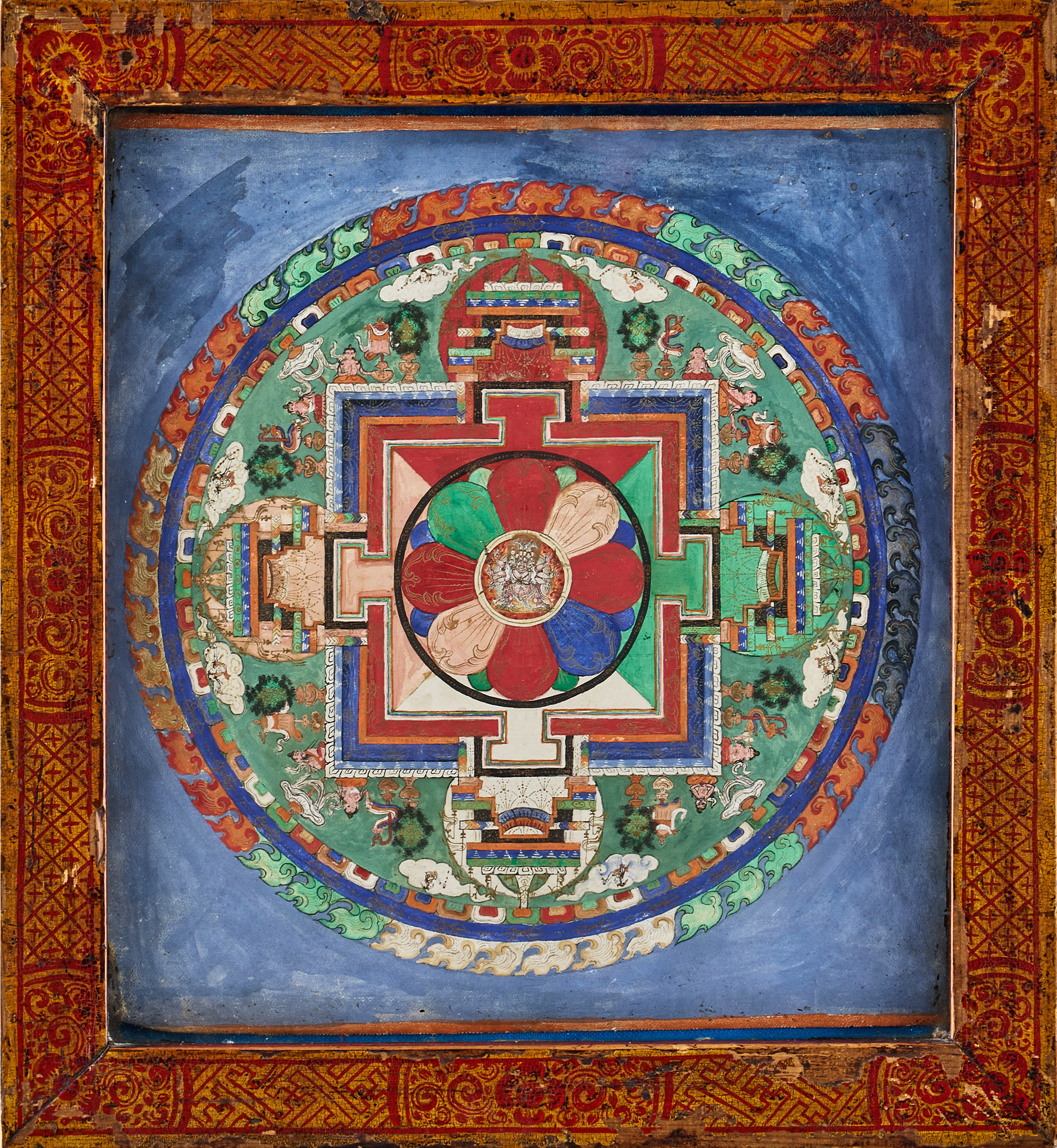 A Mongolian Mandala-Thangka of Hayagriva.