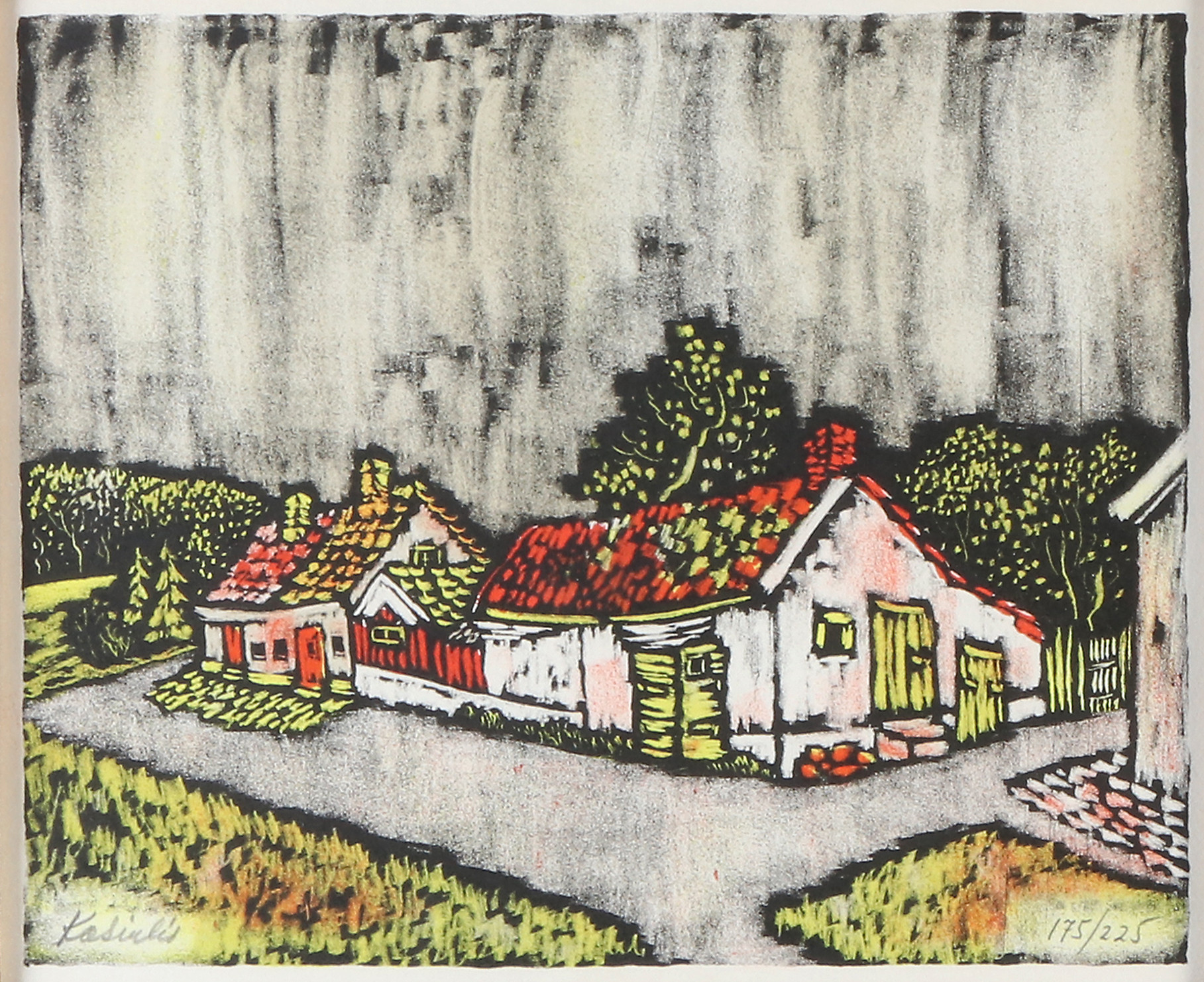 VYTAUTAS KASIULIS. Litografi, 175/225. Hus. Signerad.