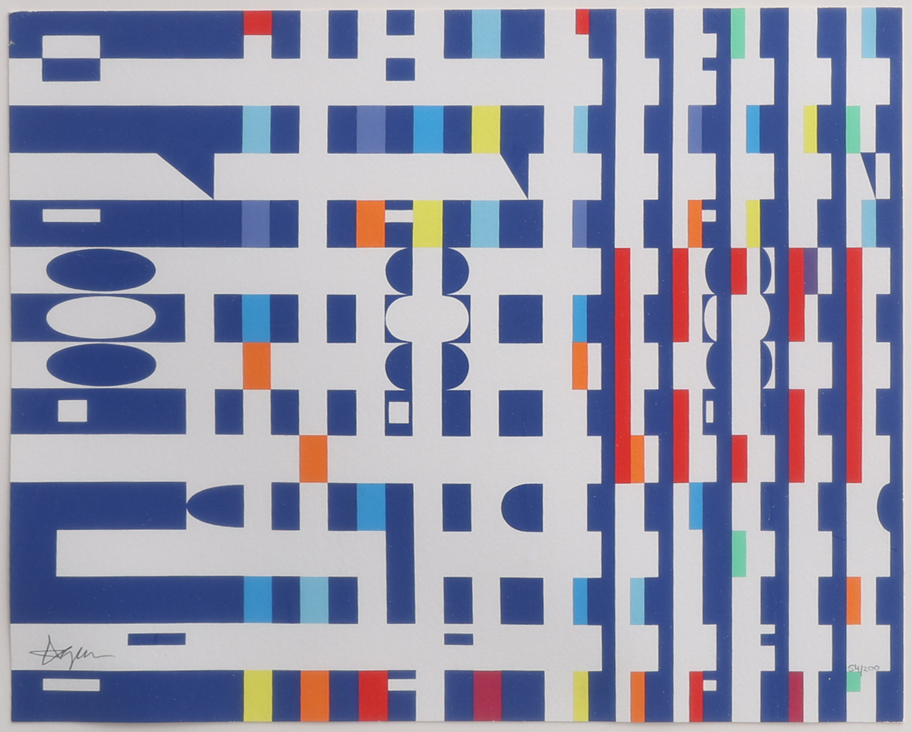 JAACOV AGAM 1928-. SERIGRAFI, SIGNERAD OCH NUMRERAD 54/200.