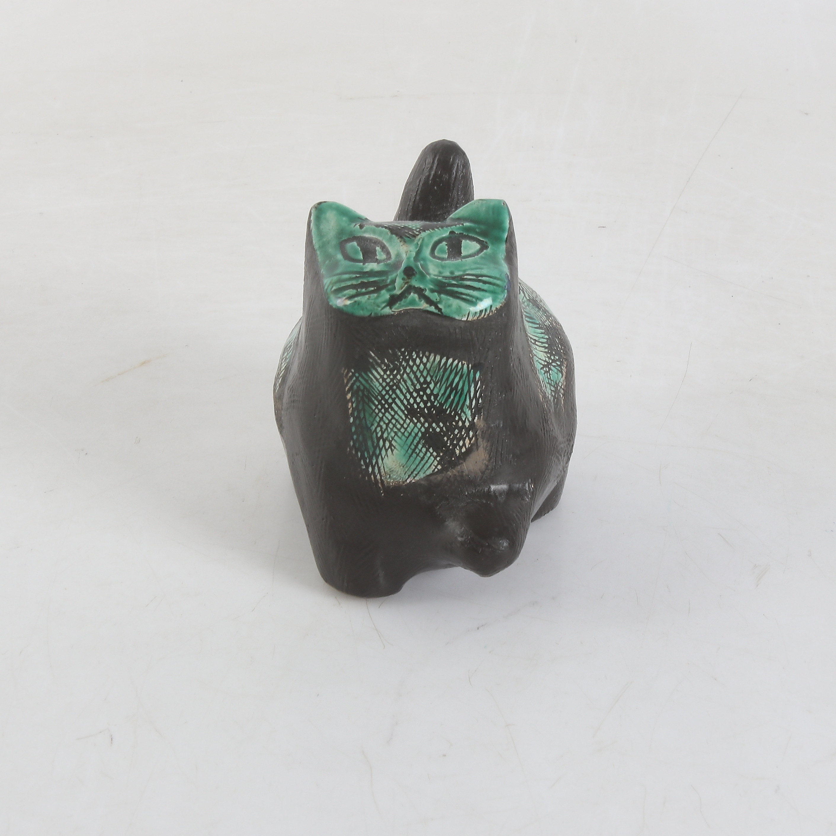 GÖRAN ANDERSSON. Figurin, Katt, keramik, Upsala-Ekeby.