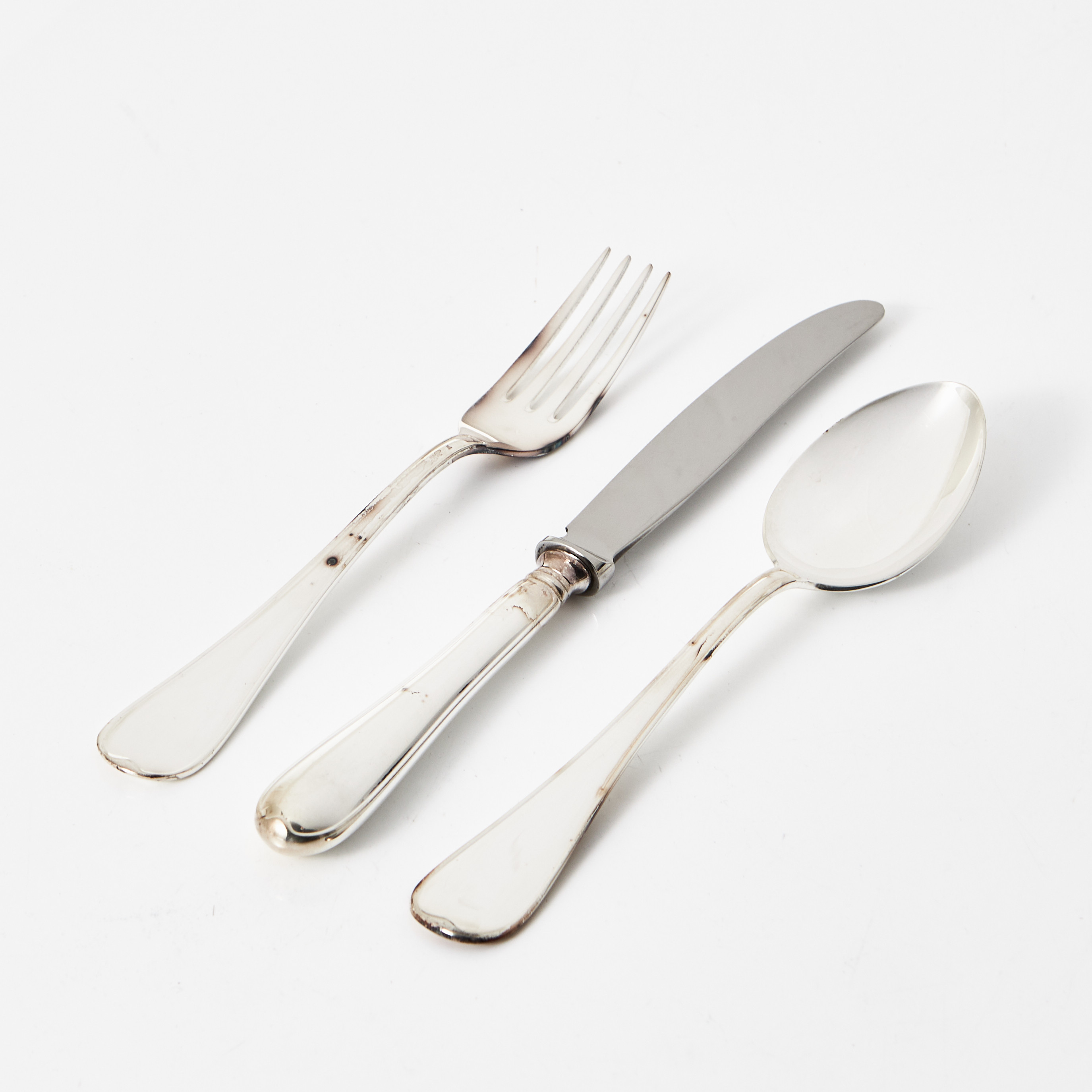 BESTICK, 36 dlr., silver, modell Svensk Rund, Lidköpings matsilverfabrik AB.