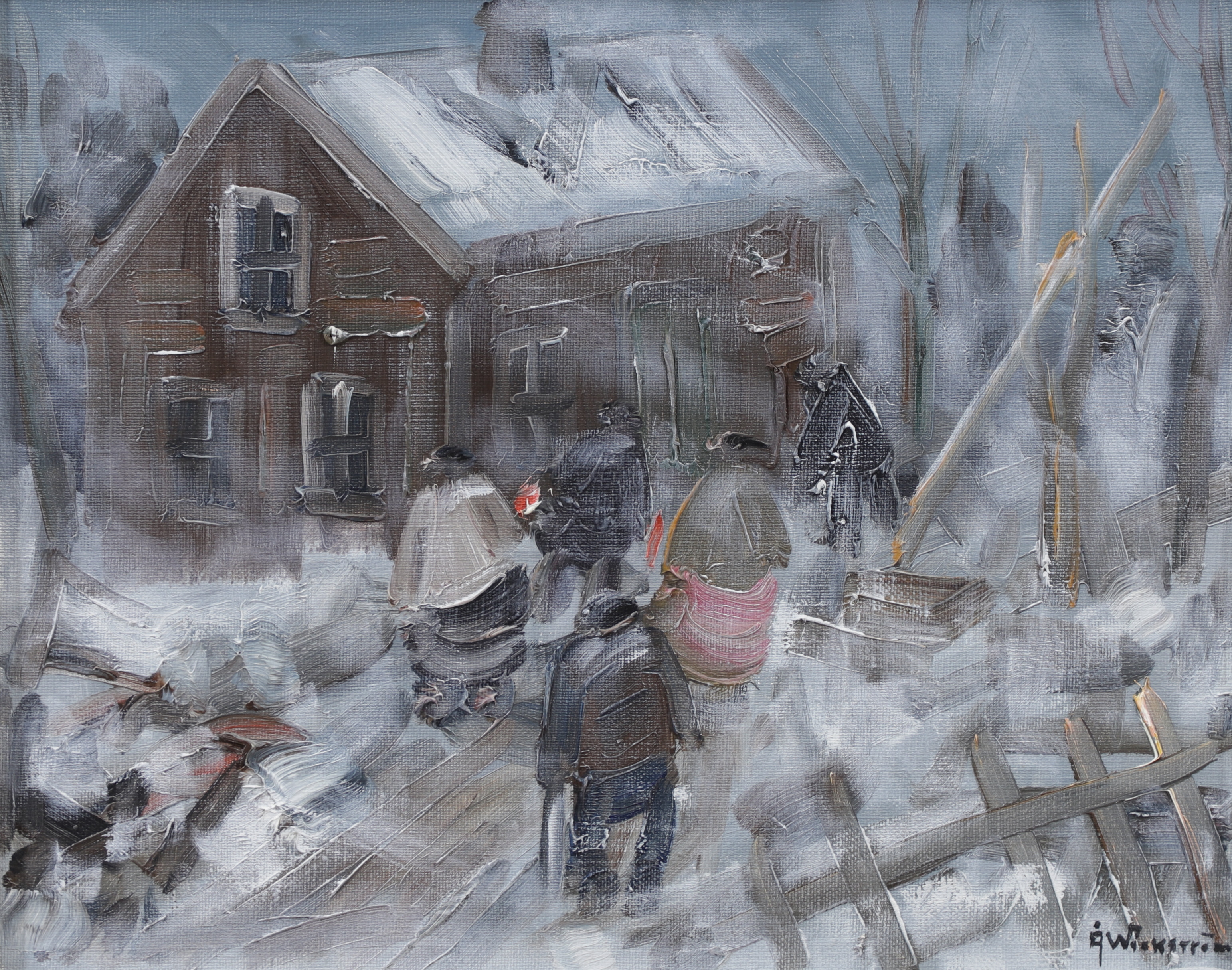 ÅKE WICKSTRÖM. Vinterträdgård. Olja på duk, signerad.