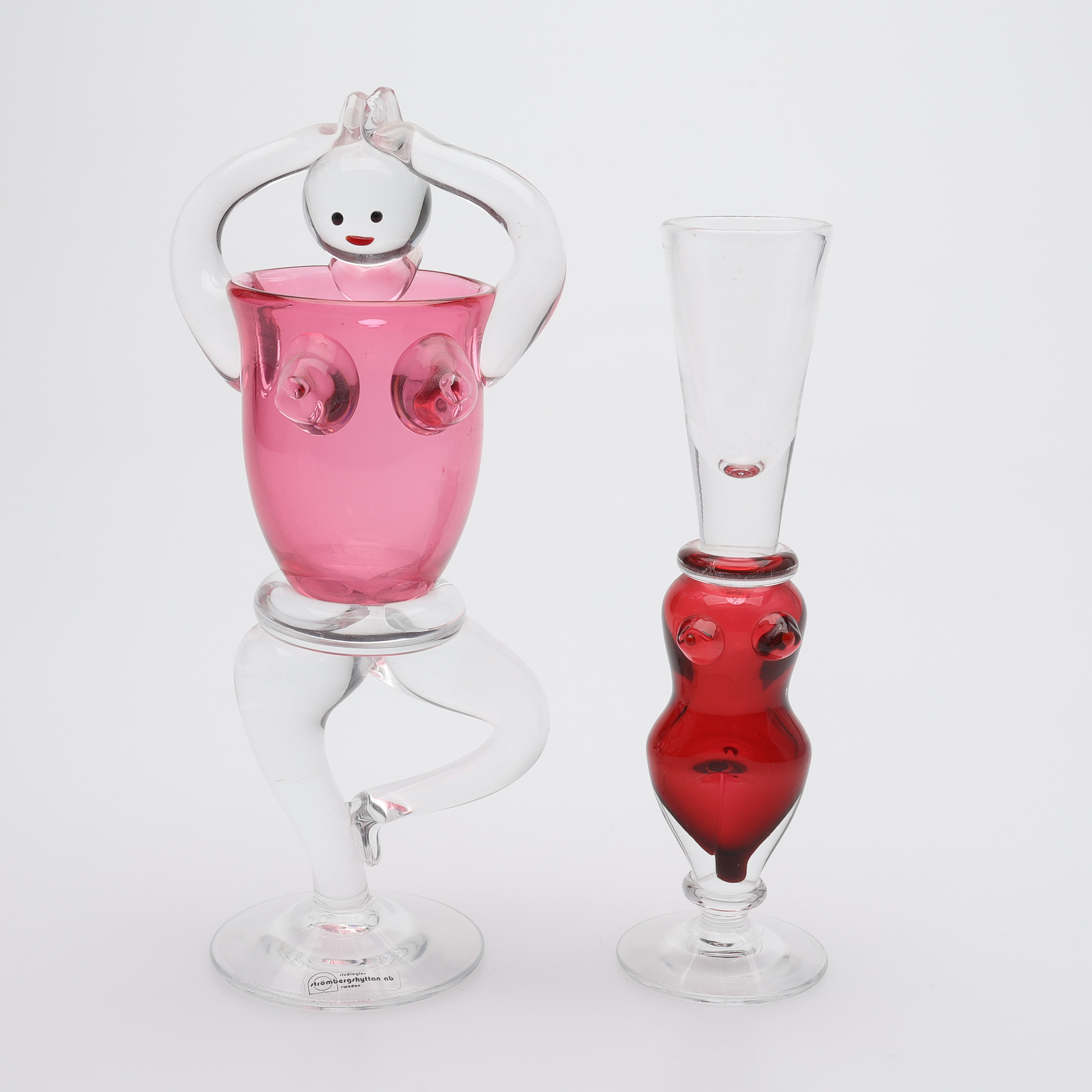 ERIK HÖGLUND. GLAS, TVÅ STYCKEN, STRÖMBERGSHYTTAN 1991-92.