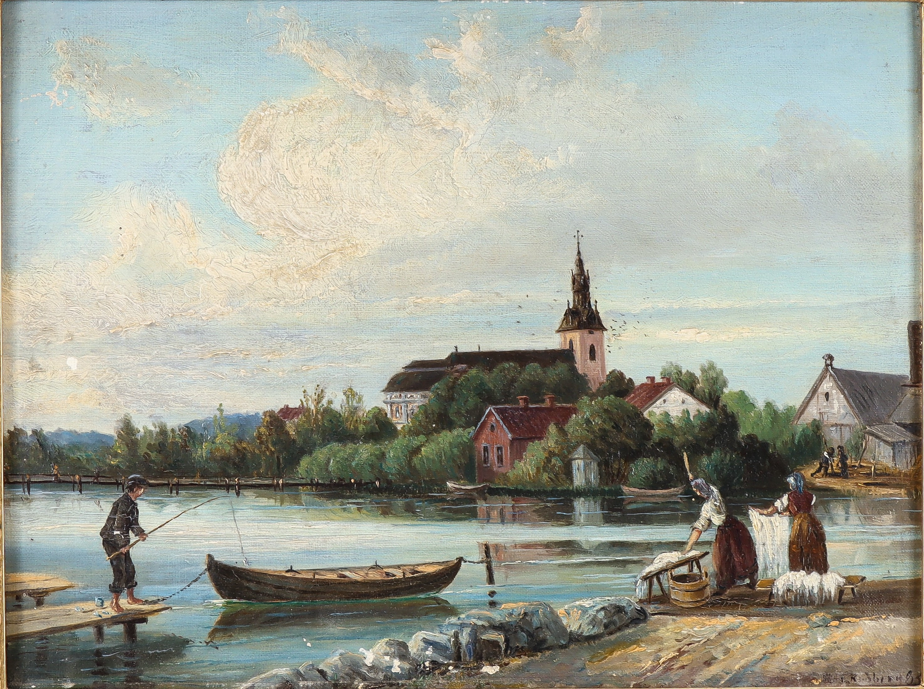 WILHELM LEONARD RYDBERG (1821-1903). Motiv från Askersund.