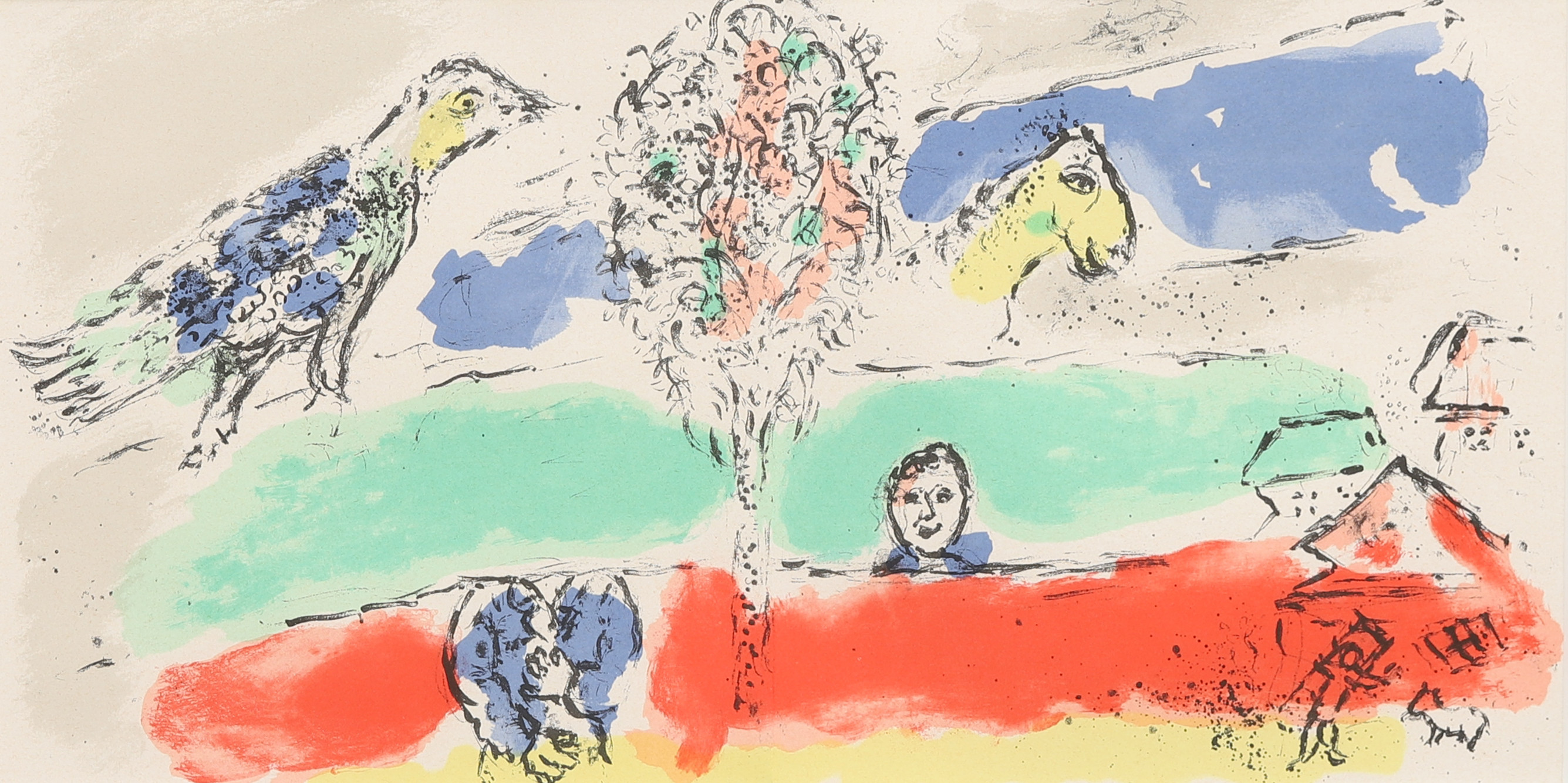 MARC CHAGALL. "Le fleuve vert", litografi.