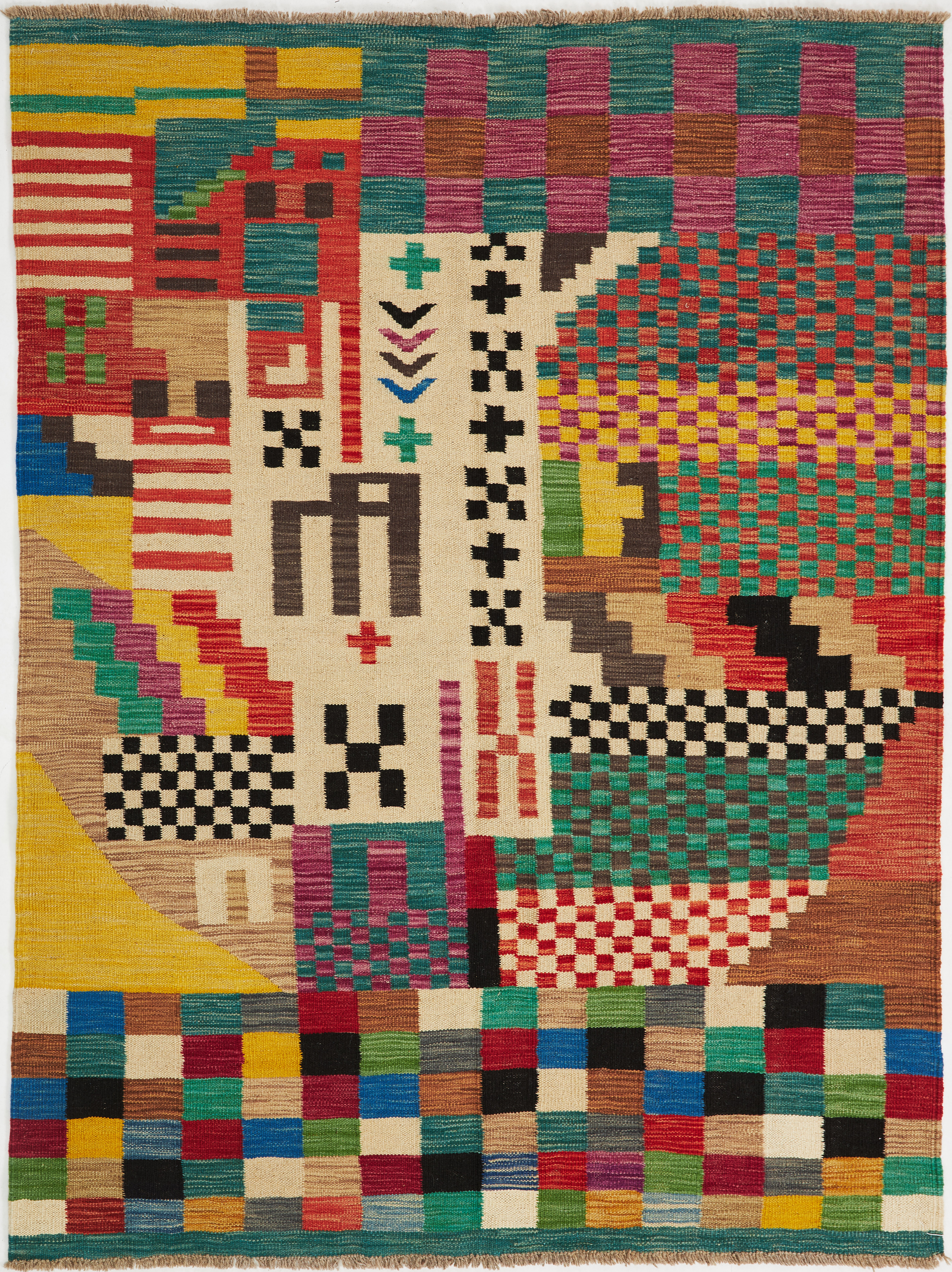 ORIENTMATTA. Kelim, modern, polykrom färgställning, ca 170x134 cm.