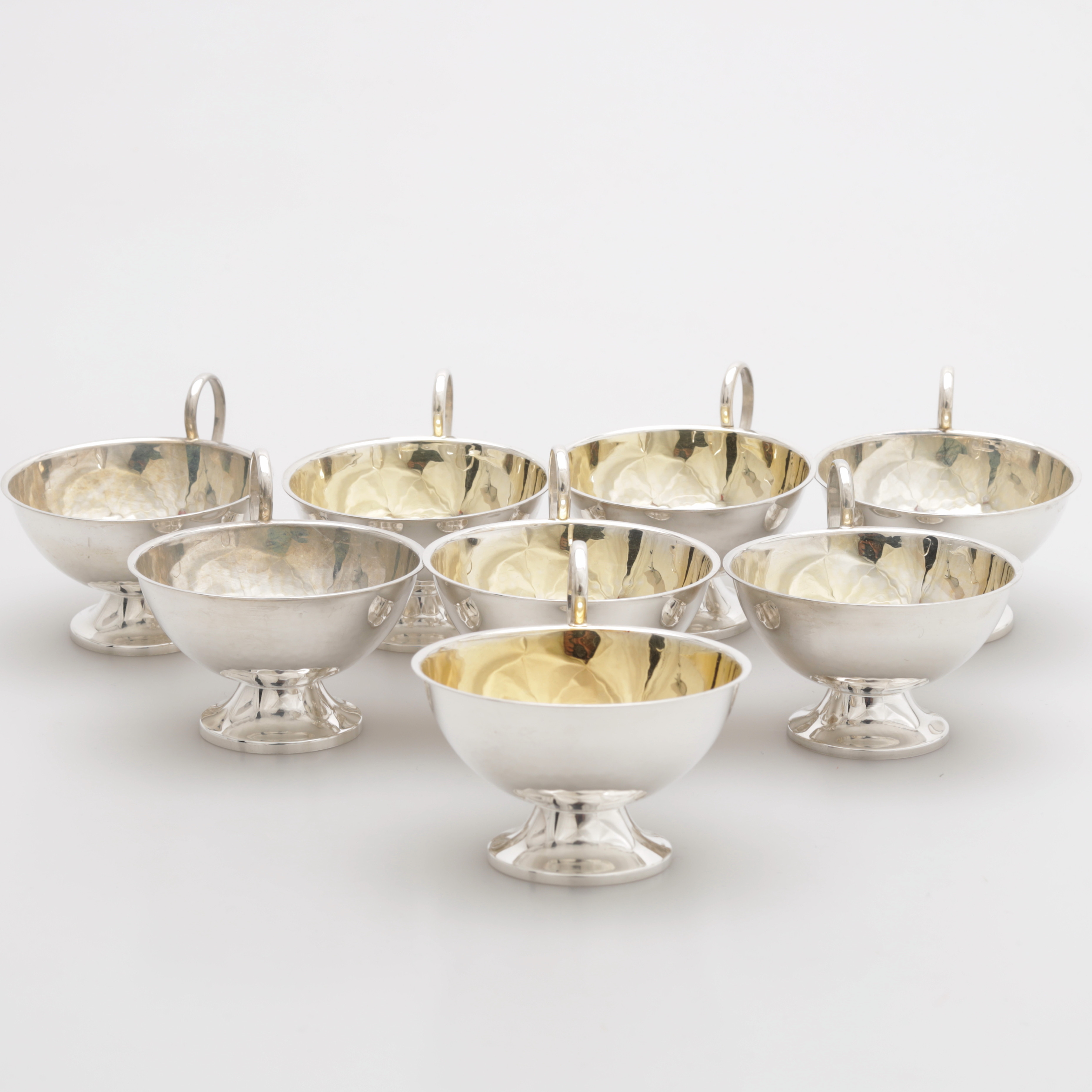 PUNSCHMUGGAR, 8 st, silver, CESON, vikt 252 gram.