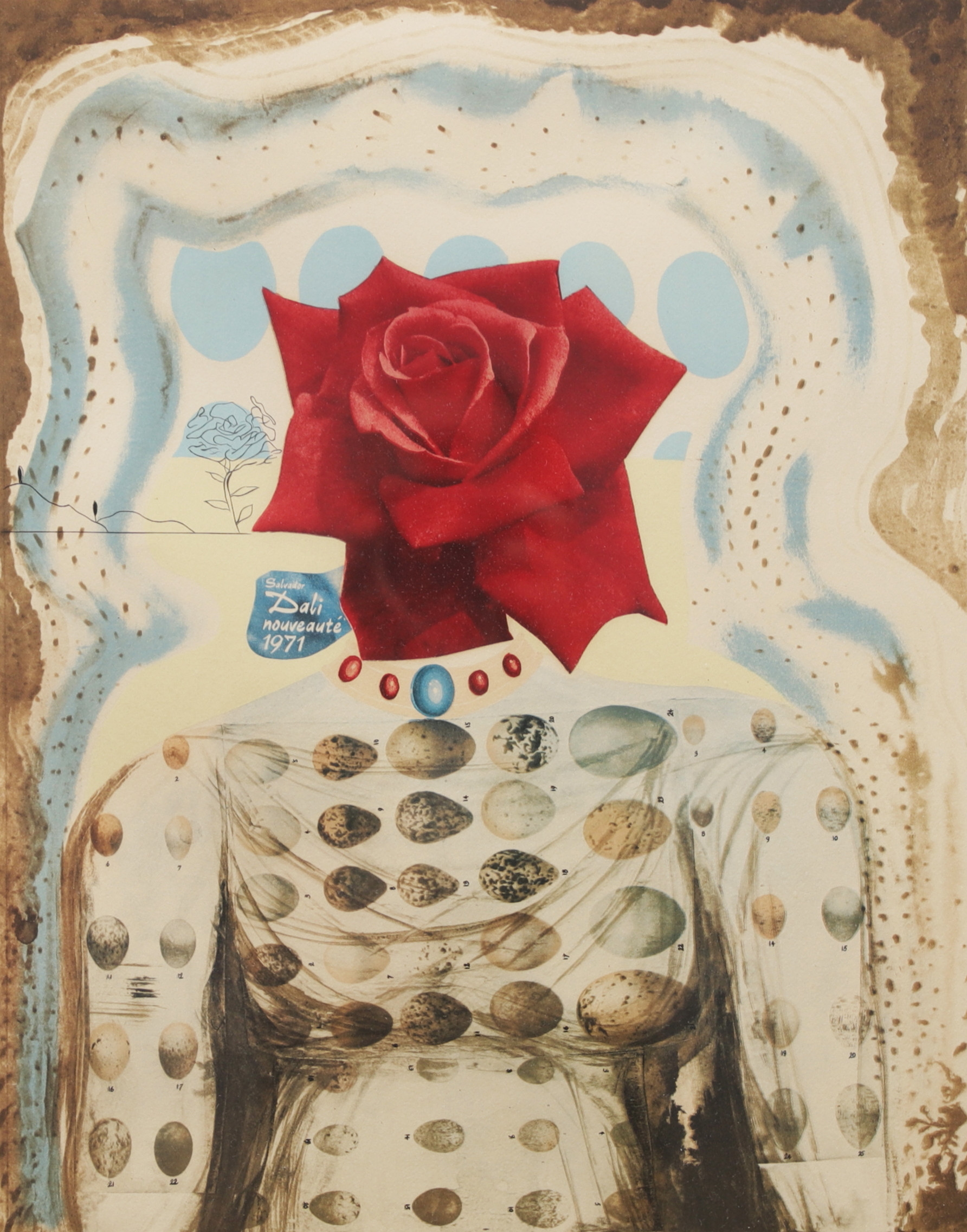 SALVADOR DALÍ. "Surrealistisk blomsterflicka". Färglitografi från "Memories of surrealism", signerad och numrerad F 141/175.