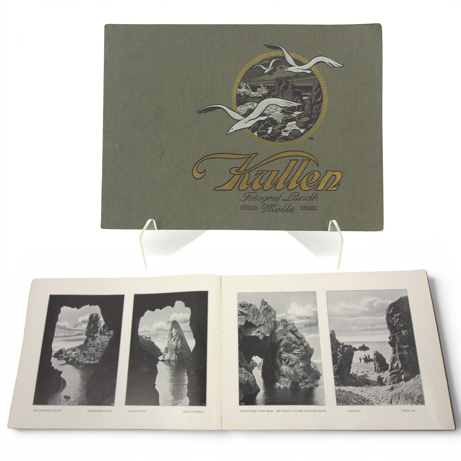 PETER LUNDH. Folder, "Kullen, fotograf Lundh, Mölle", Helsingborgs Typografiska Anstalt, 1911.