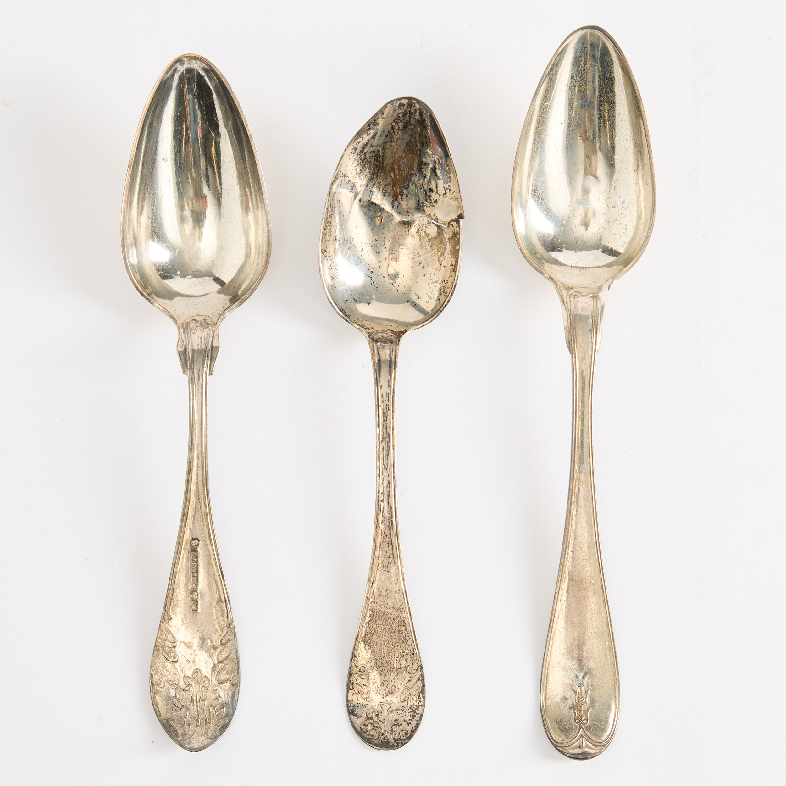 SKEDAR 3 stycken silver 1800-tal.