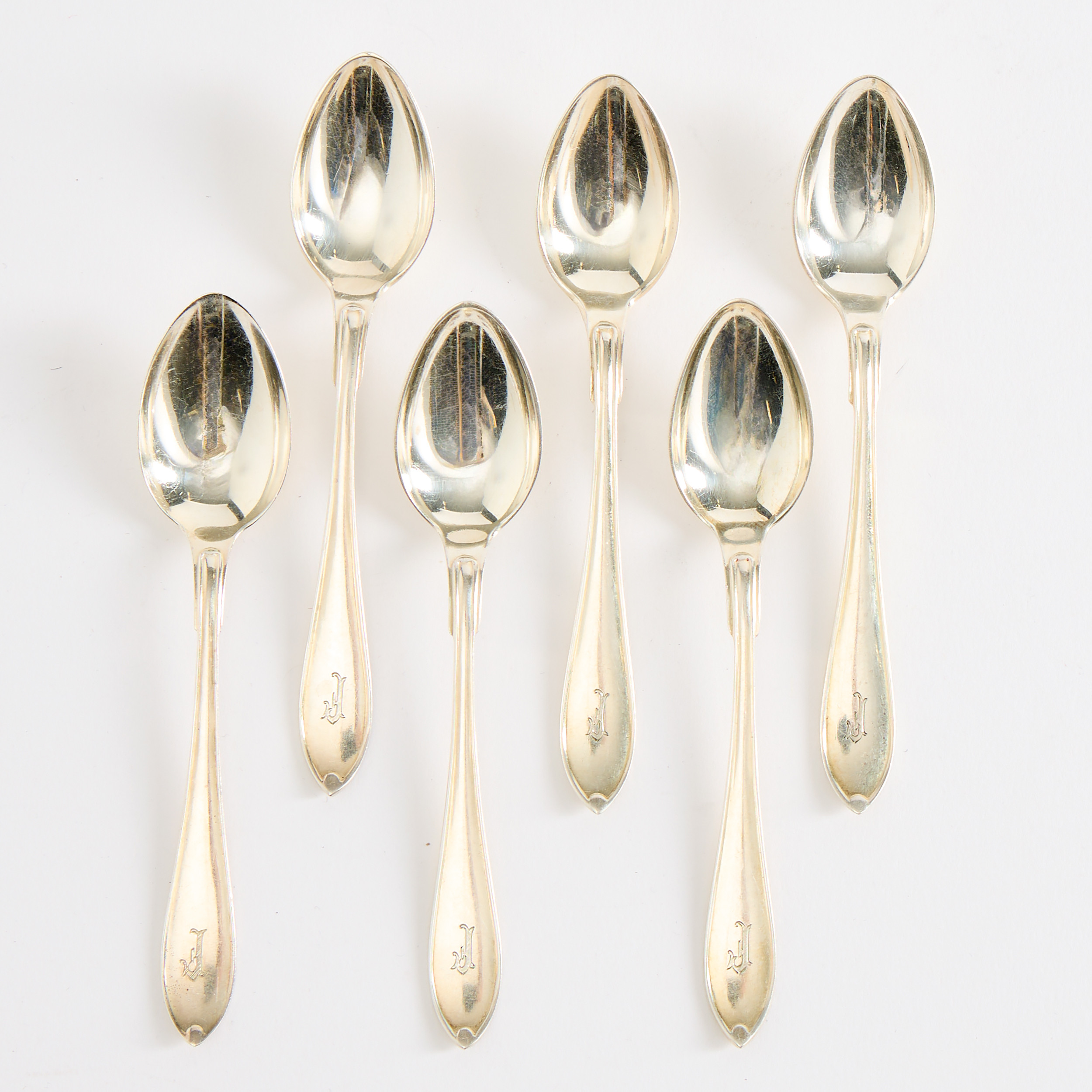 SKEDAR 6 stycken silver "Svensk spets" Stockholm 1930-tal.