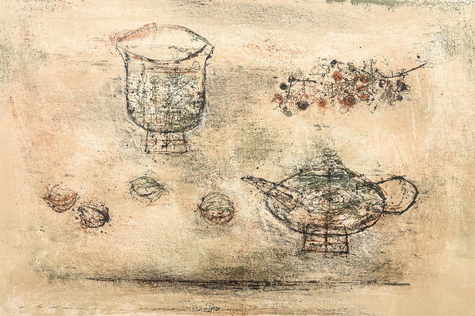 ZAO WOU-KI. Kina / Frankrike. Färglitografi. "La théière".