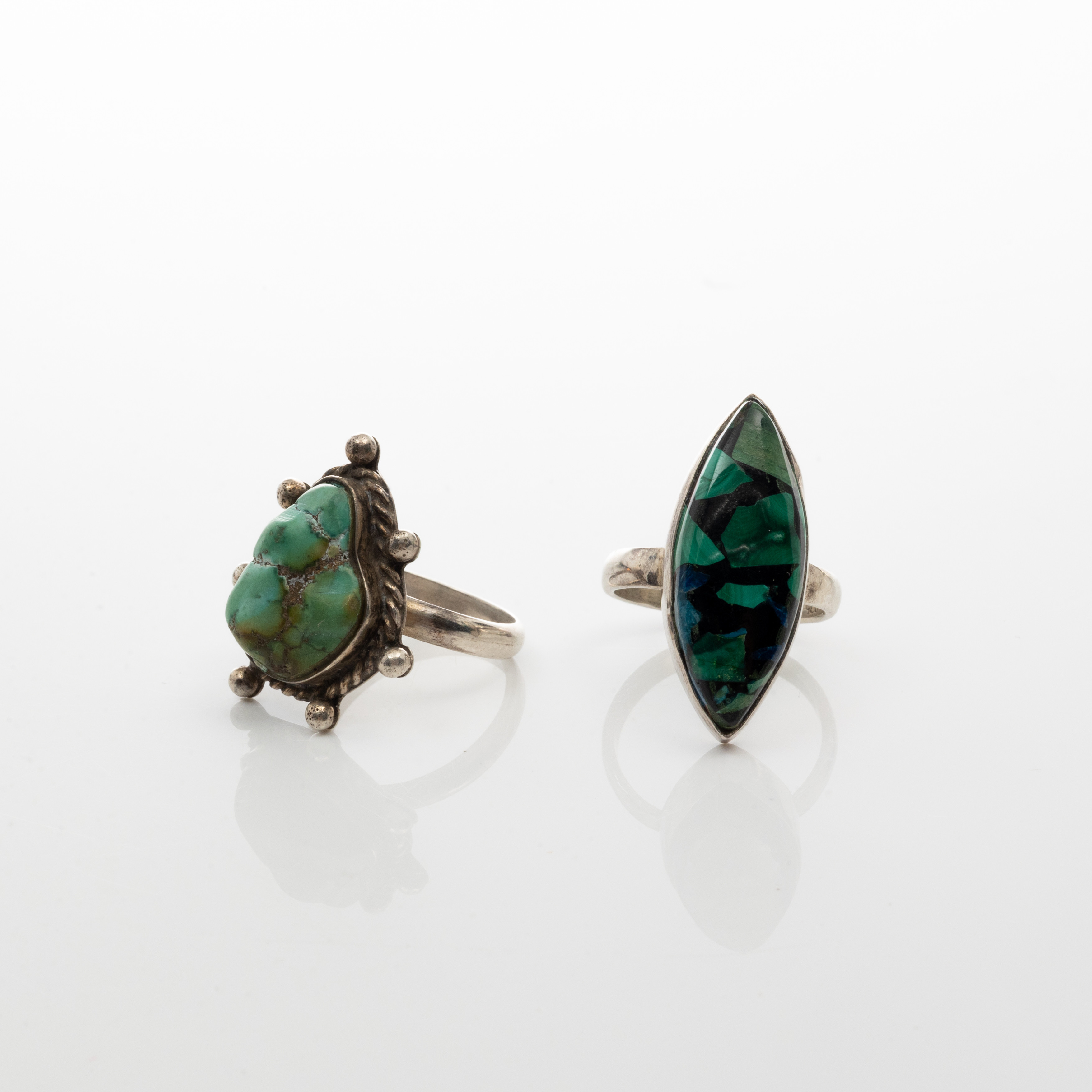 RINGAR, 2 st, Silver, Turkoser.