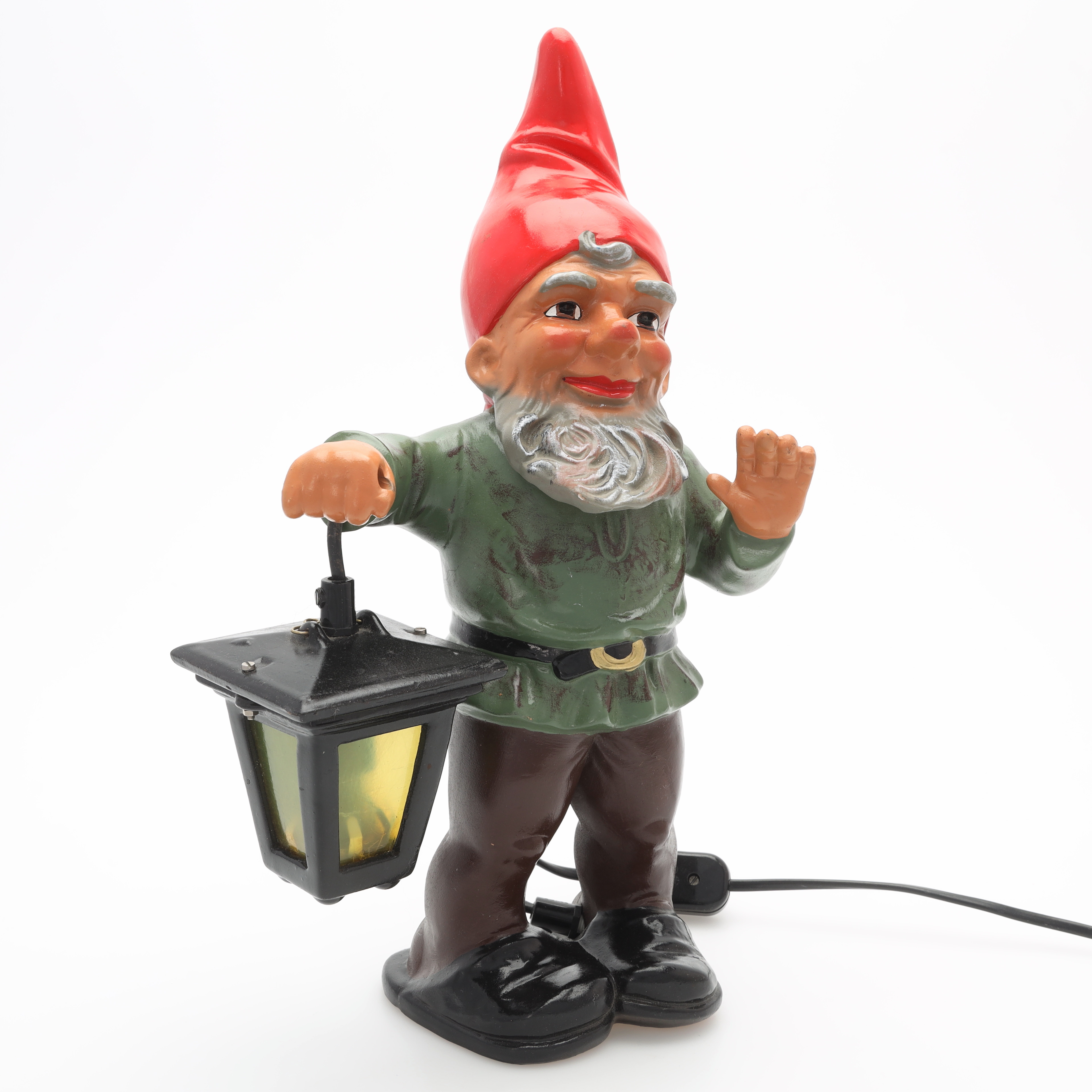 TOMTE med LYKTA, keramik, Heissner, Tyskland.