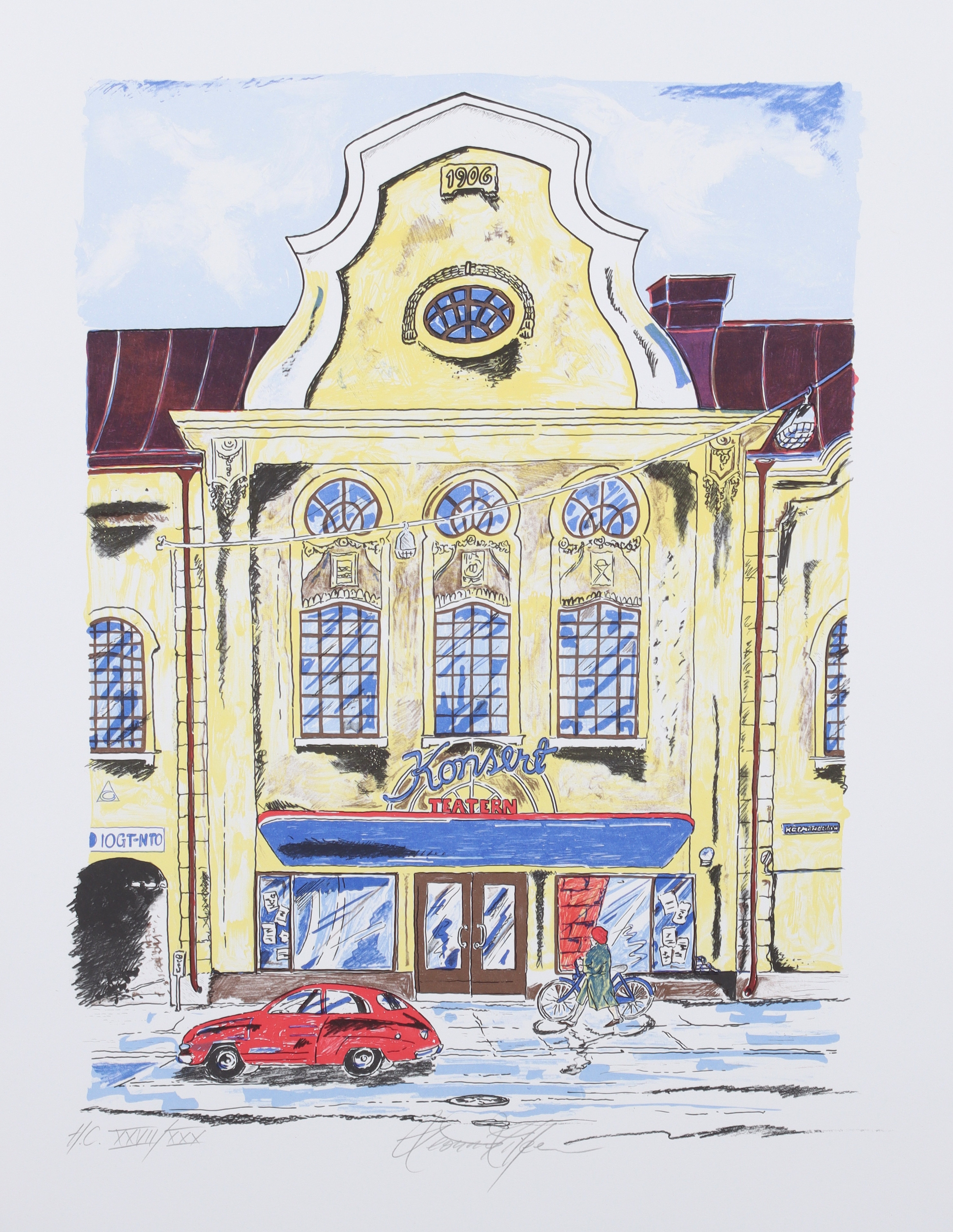 LEONARD KILLEEN. "Early morning Köpmangatan", färglitografi, signerad XXVII/XXX.