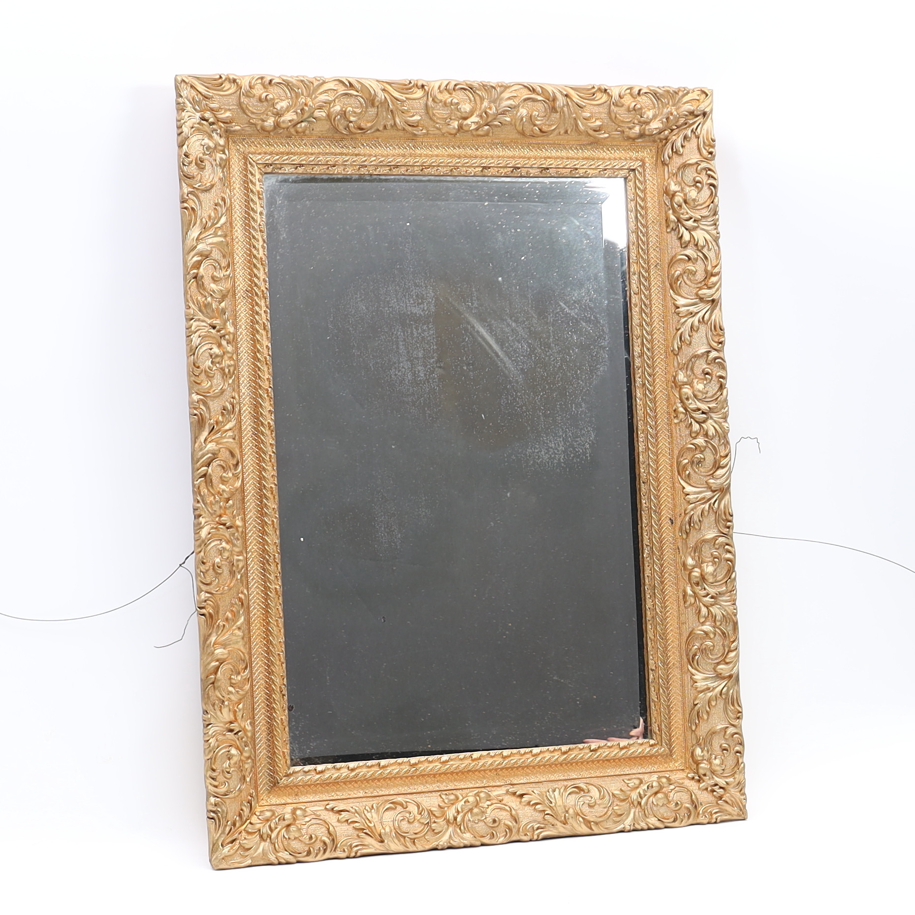 SPEGEL, 1800-tal, bronserad, med fasettslipat glas.