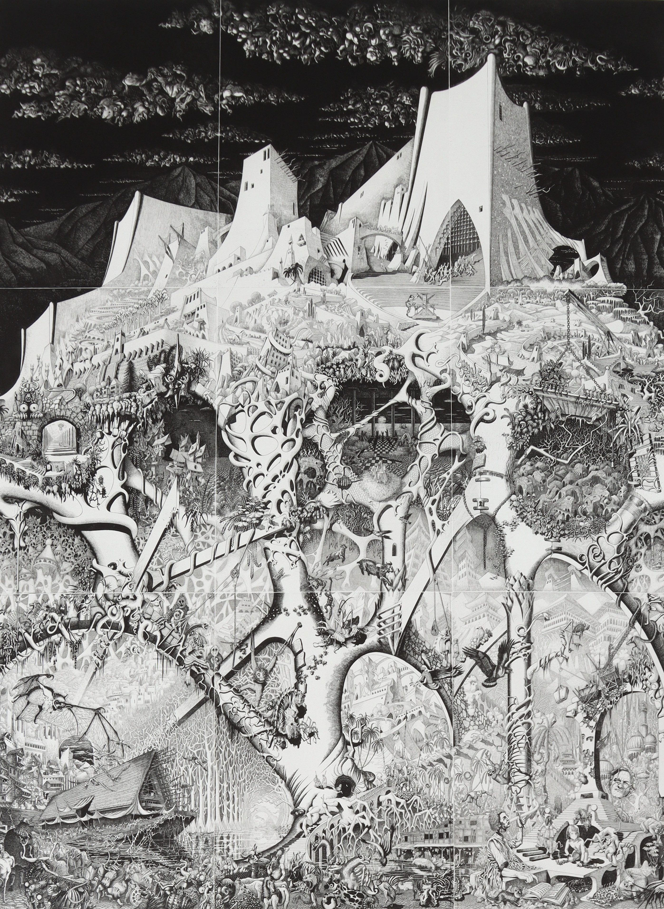 PATRICE HENRY BIABAUD. "Boustrophedon", etsning, signerad & numrerad 46/75.