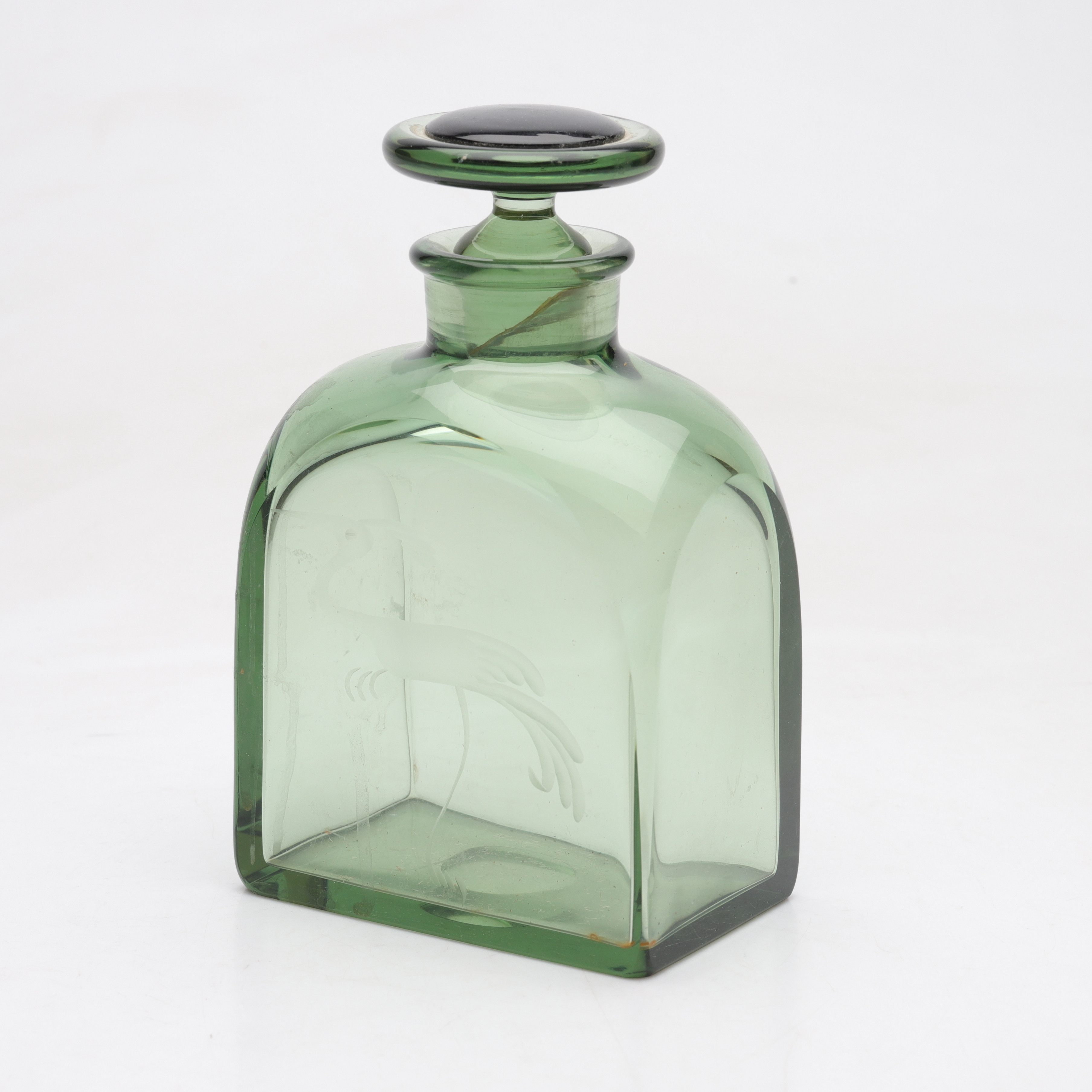 KARAFF, glas, art deco, sannolikt Sverige, 1920-/30-tal.