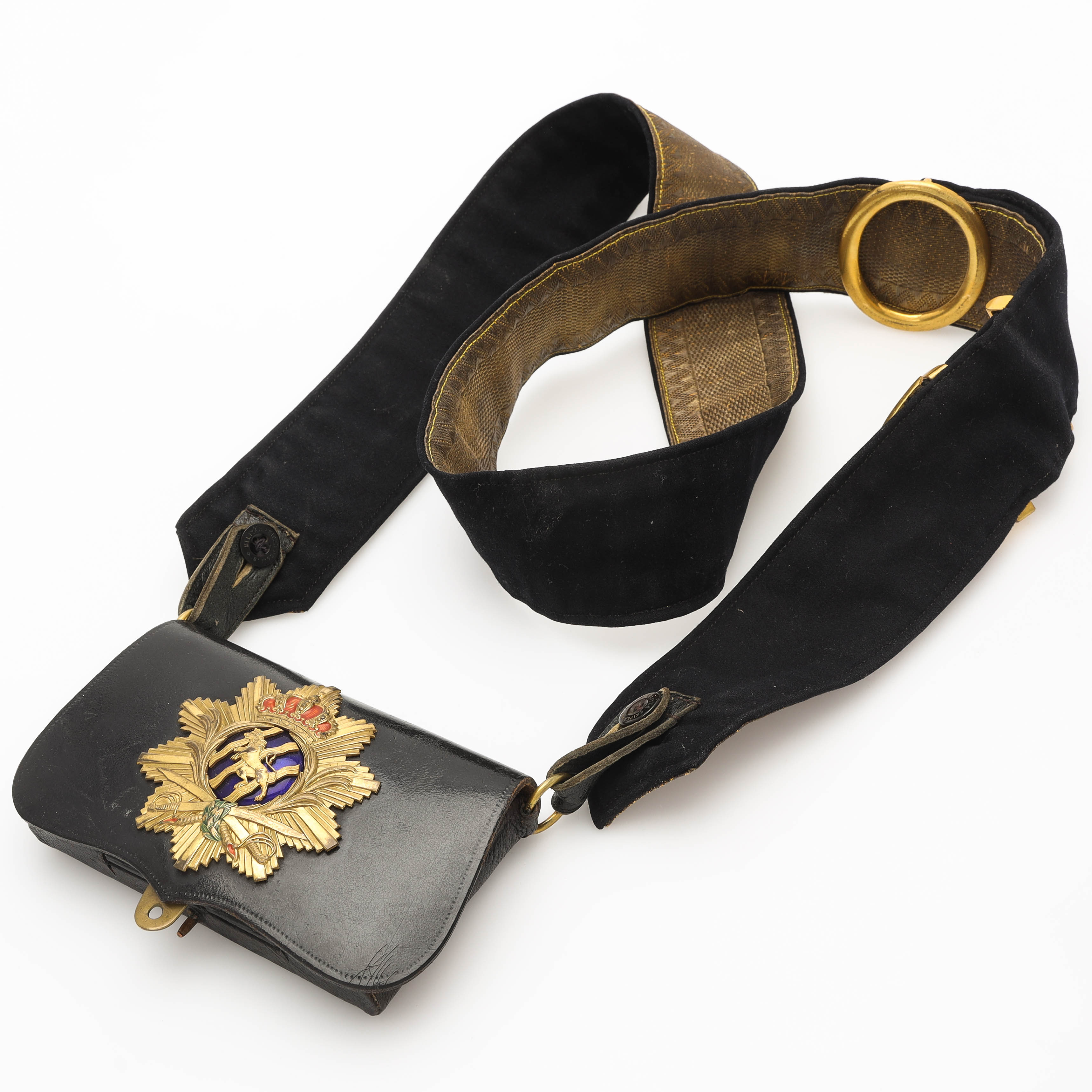 KARTUSCHLÅDA, m/1893, för officer vid Göta artilleriregemente, med kartuschrem m/1881.